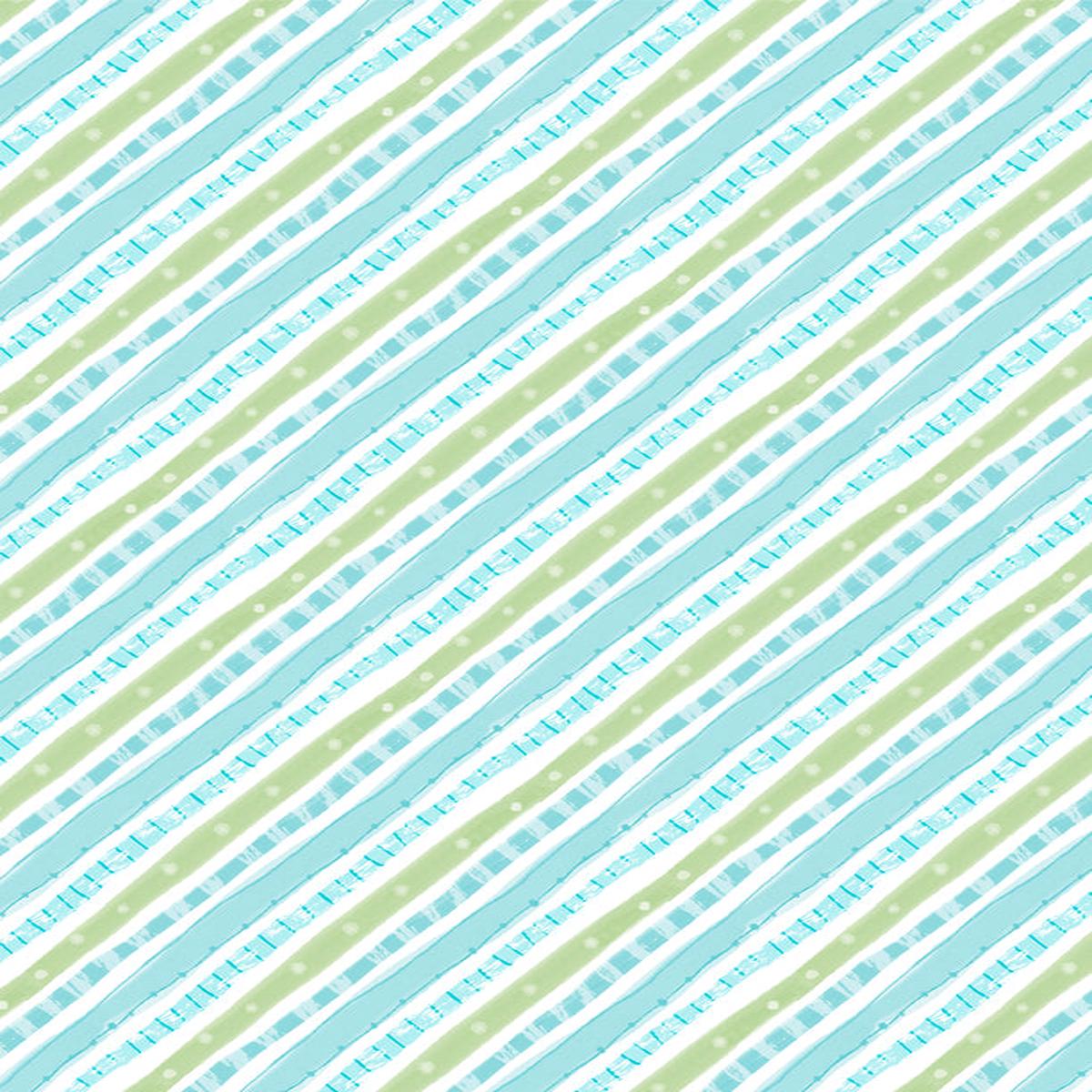 Rainbow Dreams Quilt Fabric – Diagonal Stripes in Blue – 3073 43023 471
