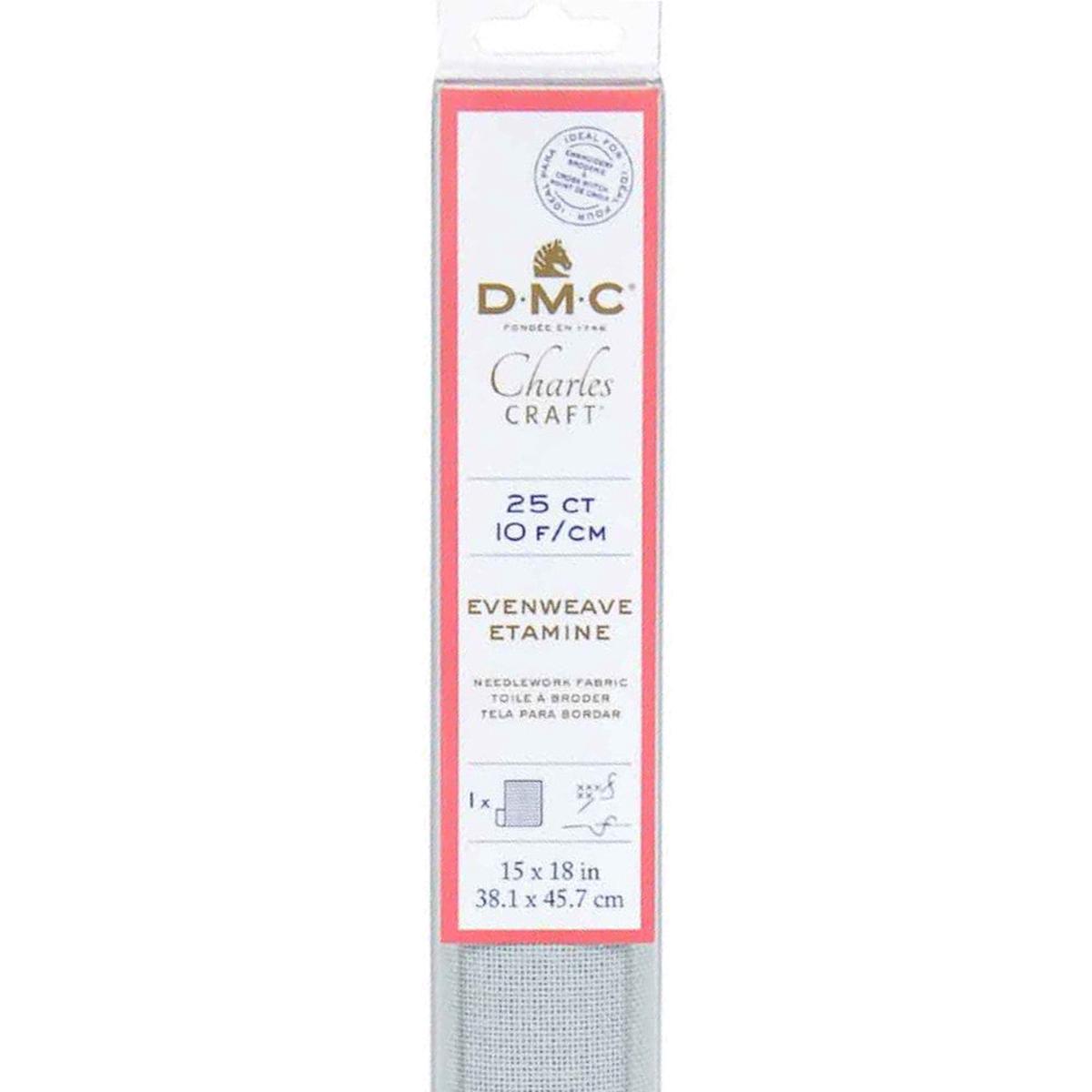 DMC Charles Craft 28-Count Evenweave Monaco Cloth, White, 15 by 18 Inch