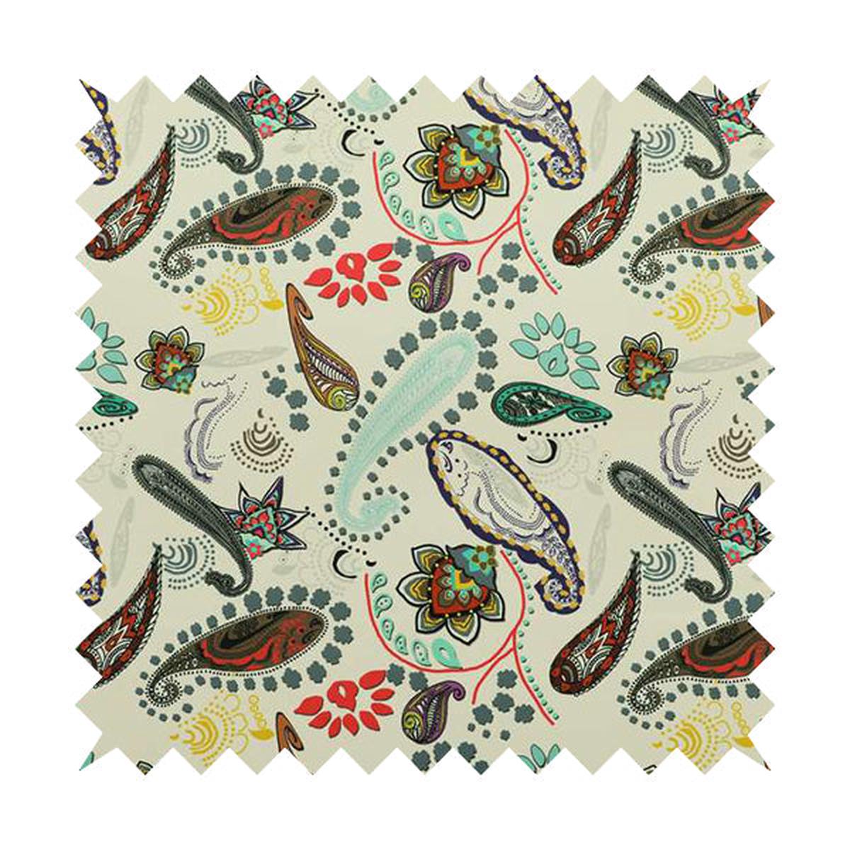 Freedom Printed Velvet Fabric Collection Colourful Paisley Pattern Upholstery Fabric CTR-47