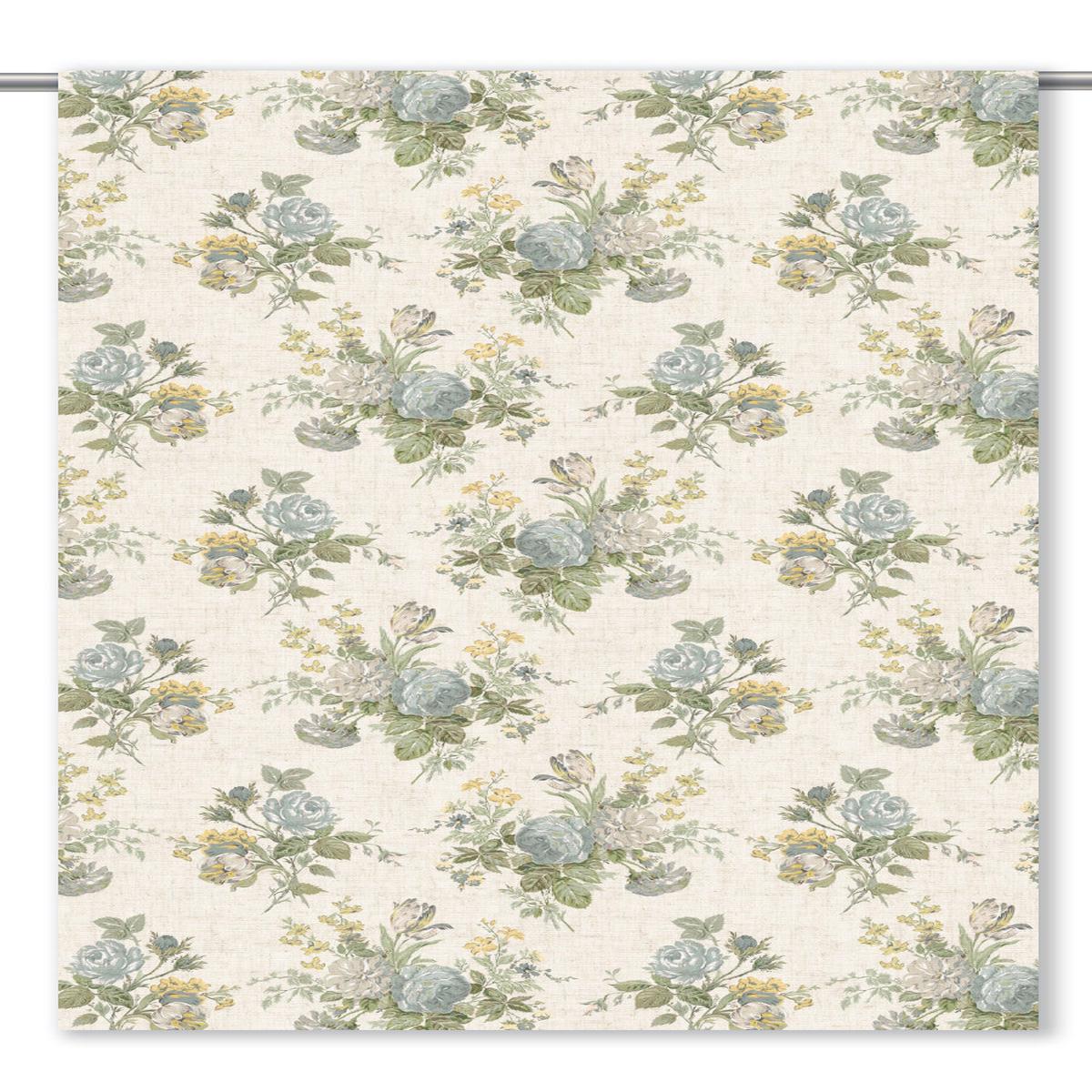 'Minted Hills' Fabric by the Yard (Olive Green/ Stone Blue)