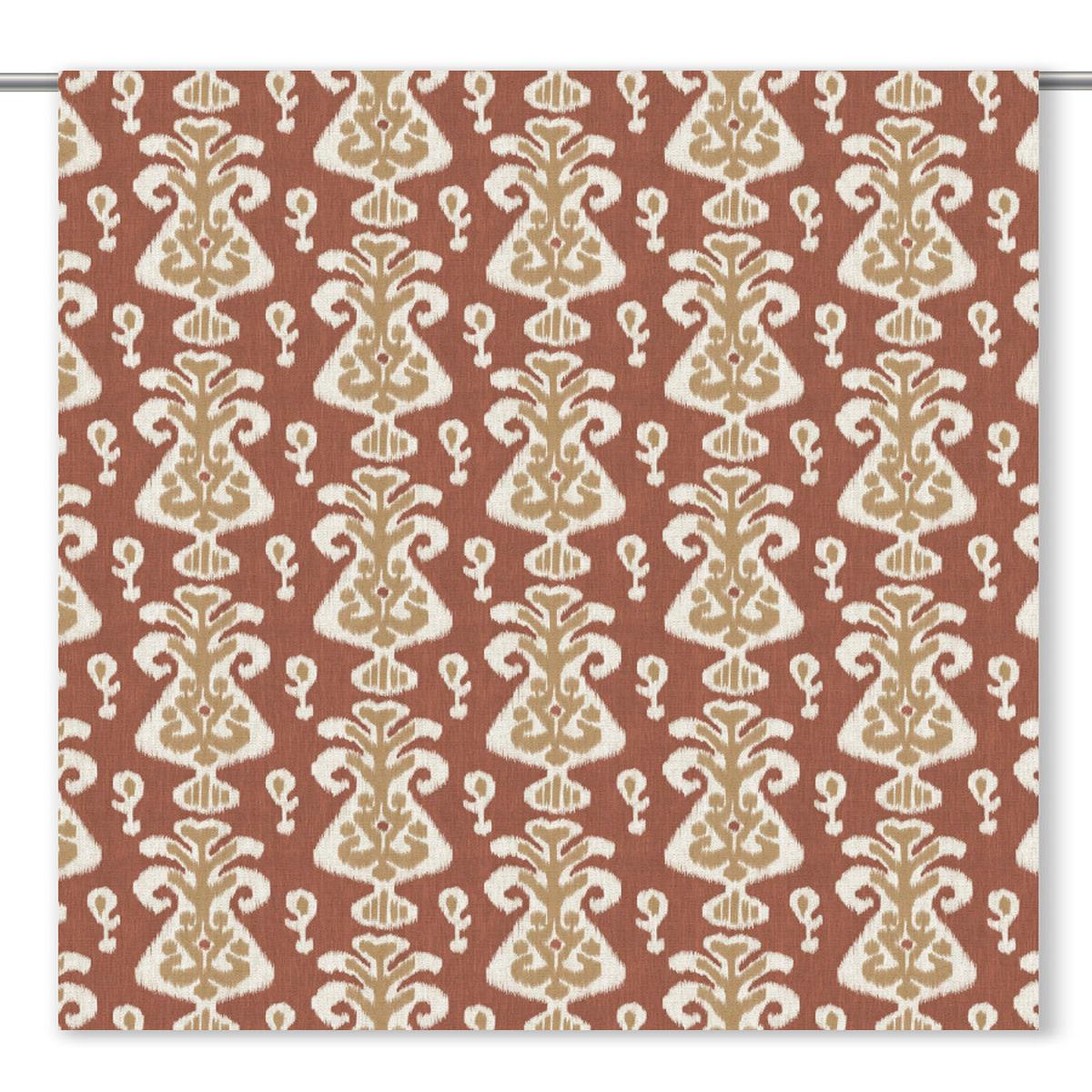 'Espresso Patch' Fabric by the Yard (Burnt Orange/ Khaki Beige)