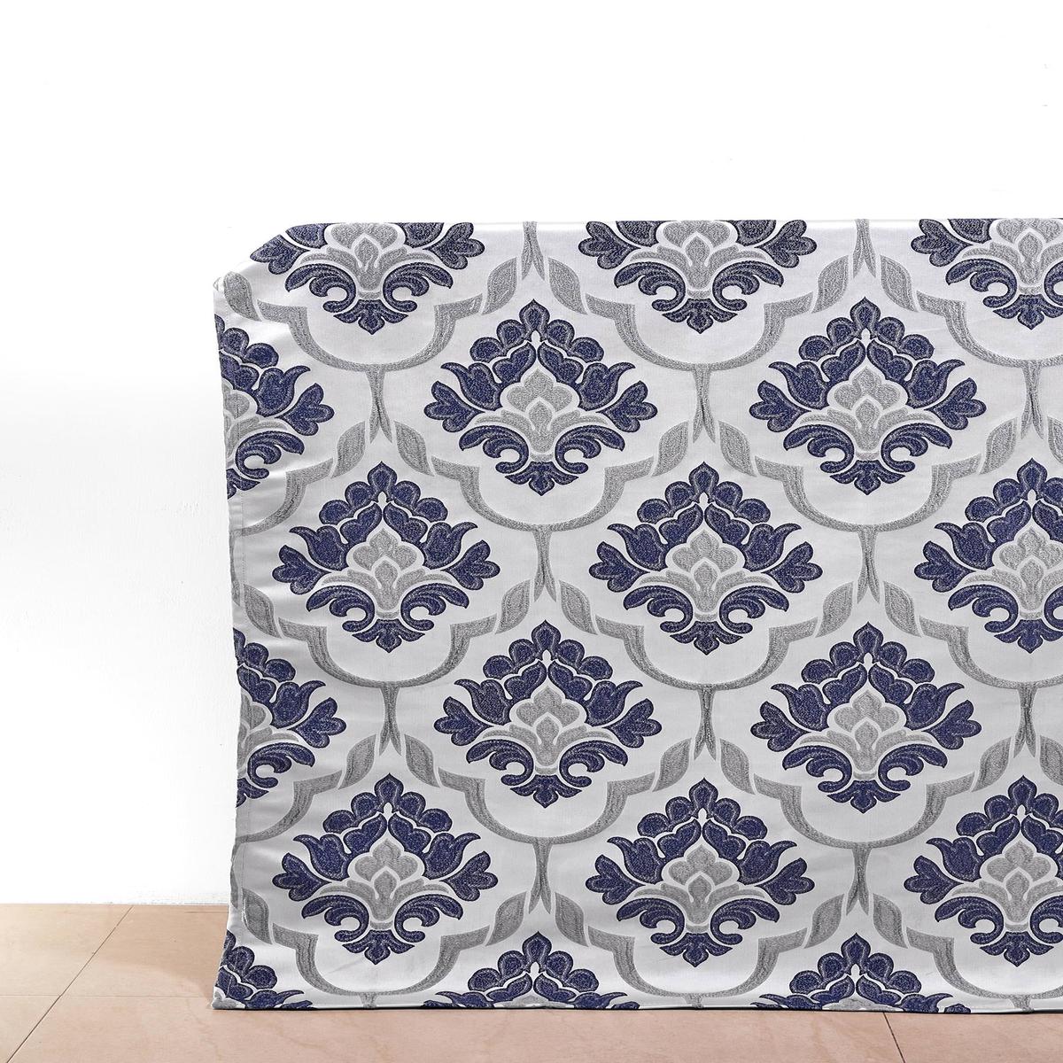 'Quiet Dawn' Fabric by the Yard (Navy Blue/ Grey)
