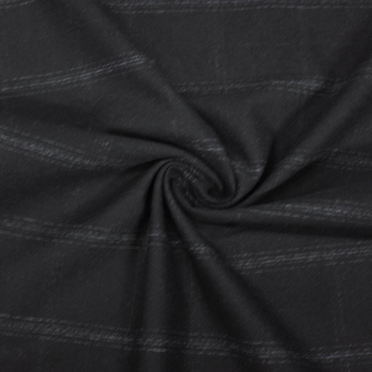 Yoan Dark Blue Check Polyester Viscose Blend Fabric