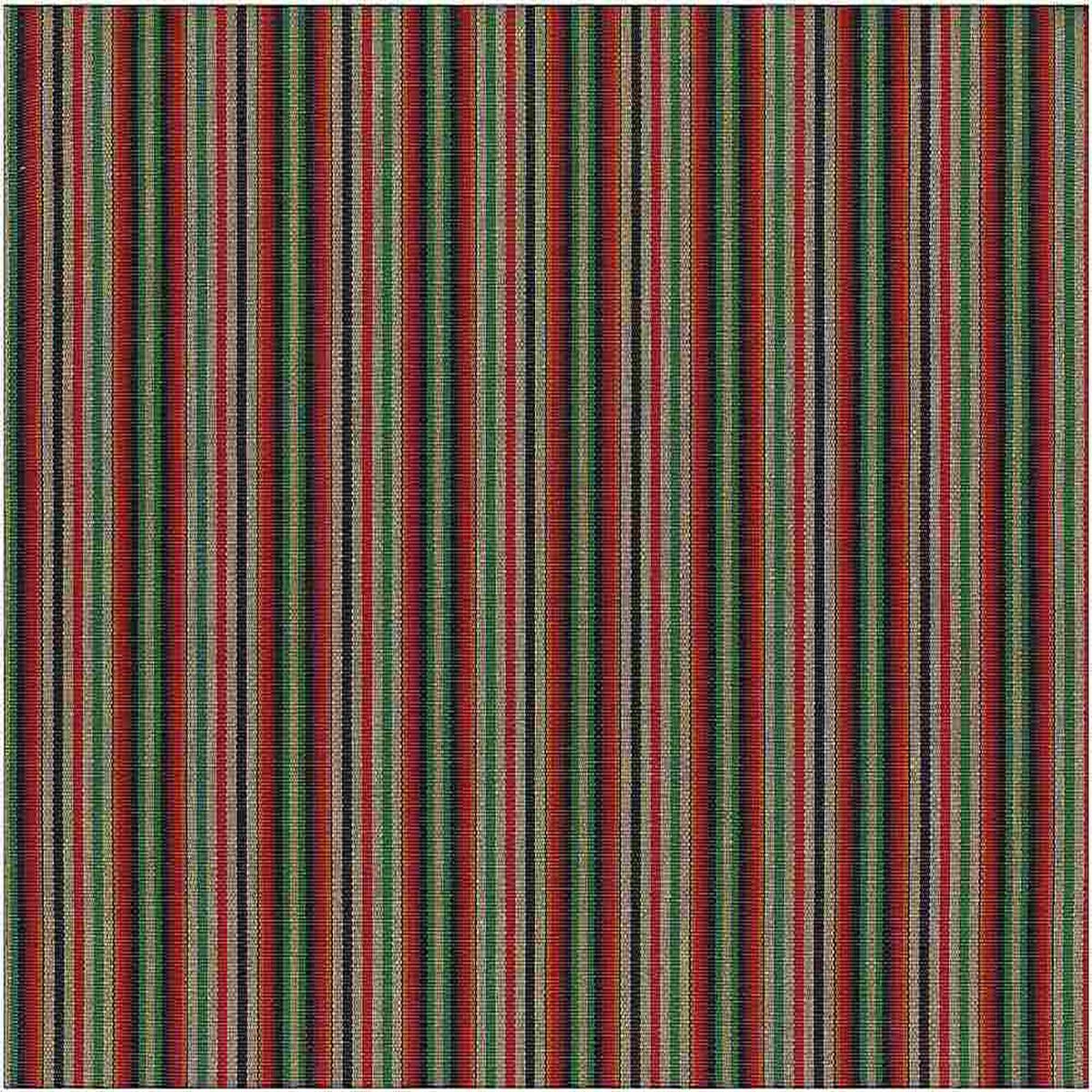 Zapata Stripe Red Black Green Laura Kiran Fabric
