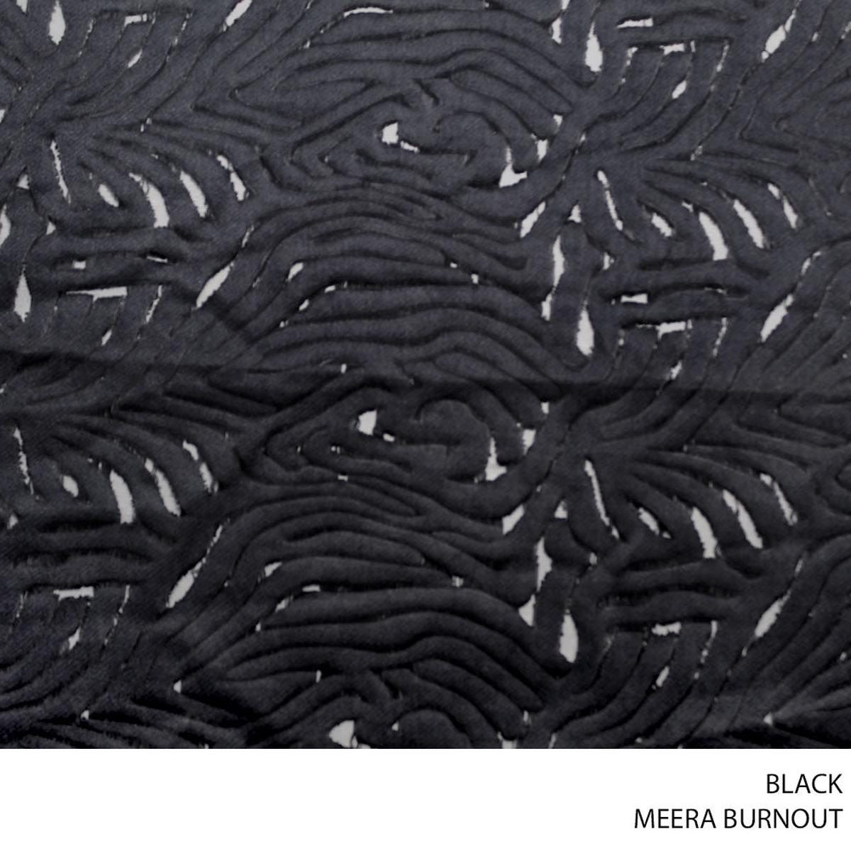 MEERA BURNOUT FABRIC 150CM BLACK ROLL ROLL 001