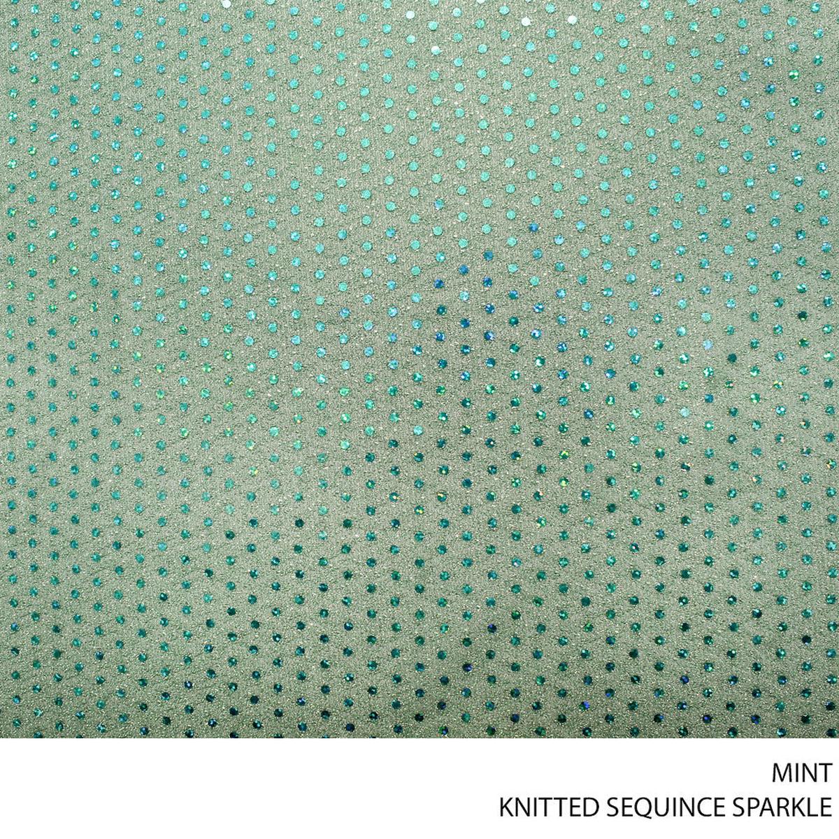 SEQUINCE KNITTED SPANGLE FABRIC 150CM MINT