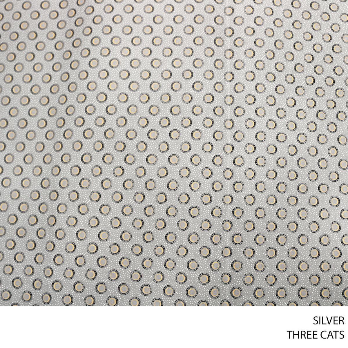 THREE CATS FANCY FABRIC 90CM SILVER ROLL ROLL 001