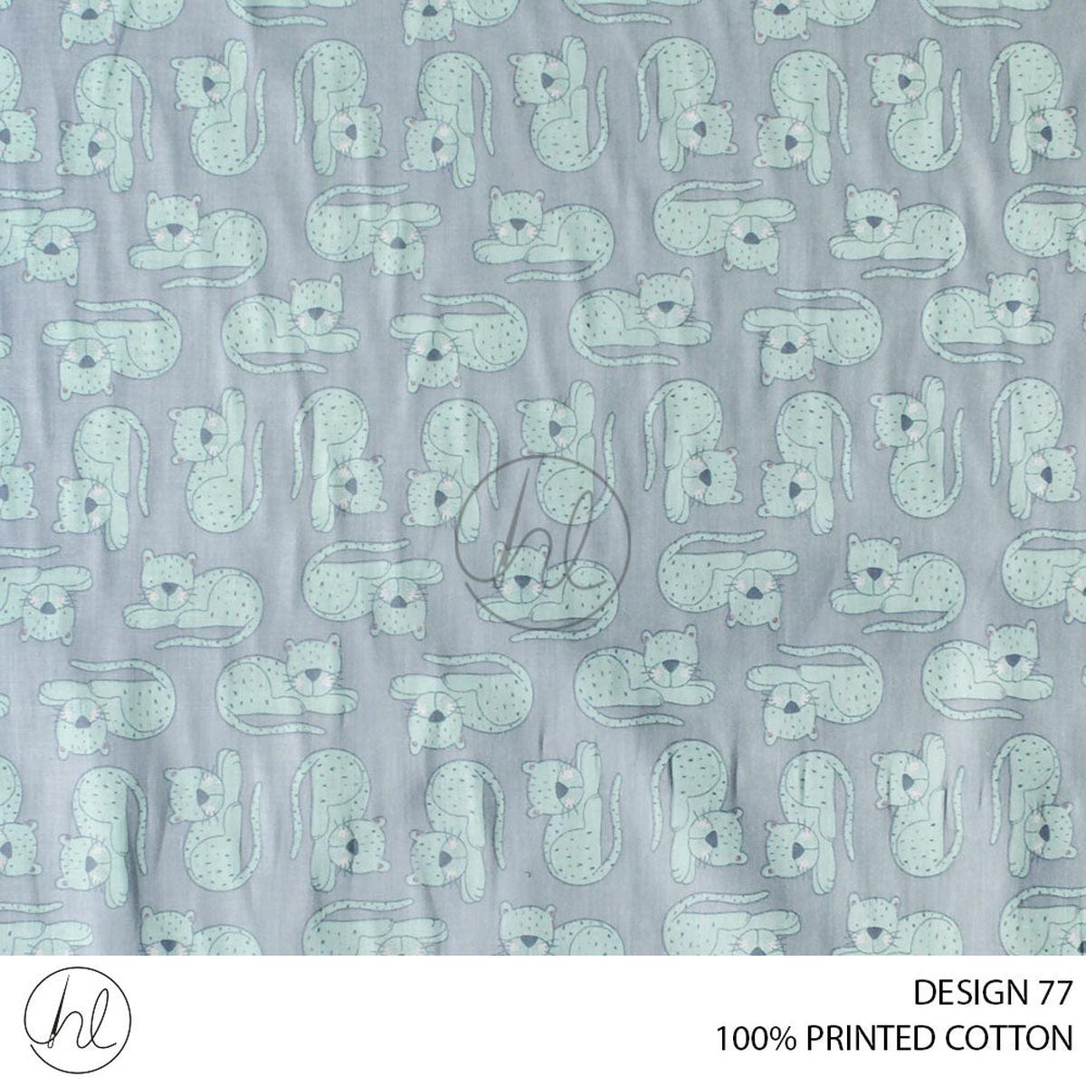 100% PRINTED COTTON 3408 GREY 110CM PER M