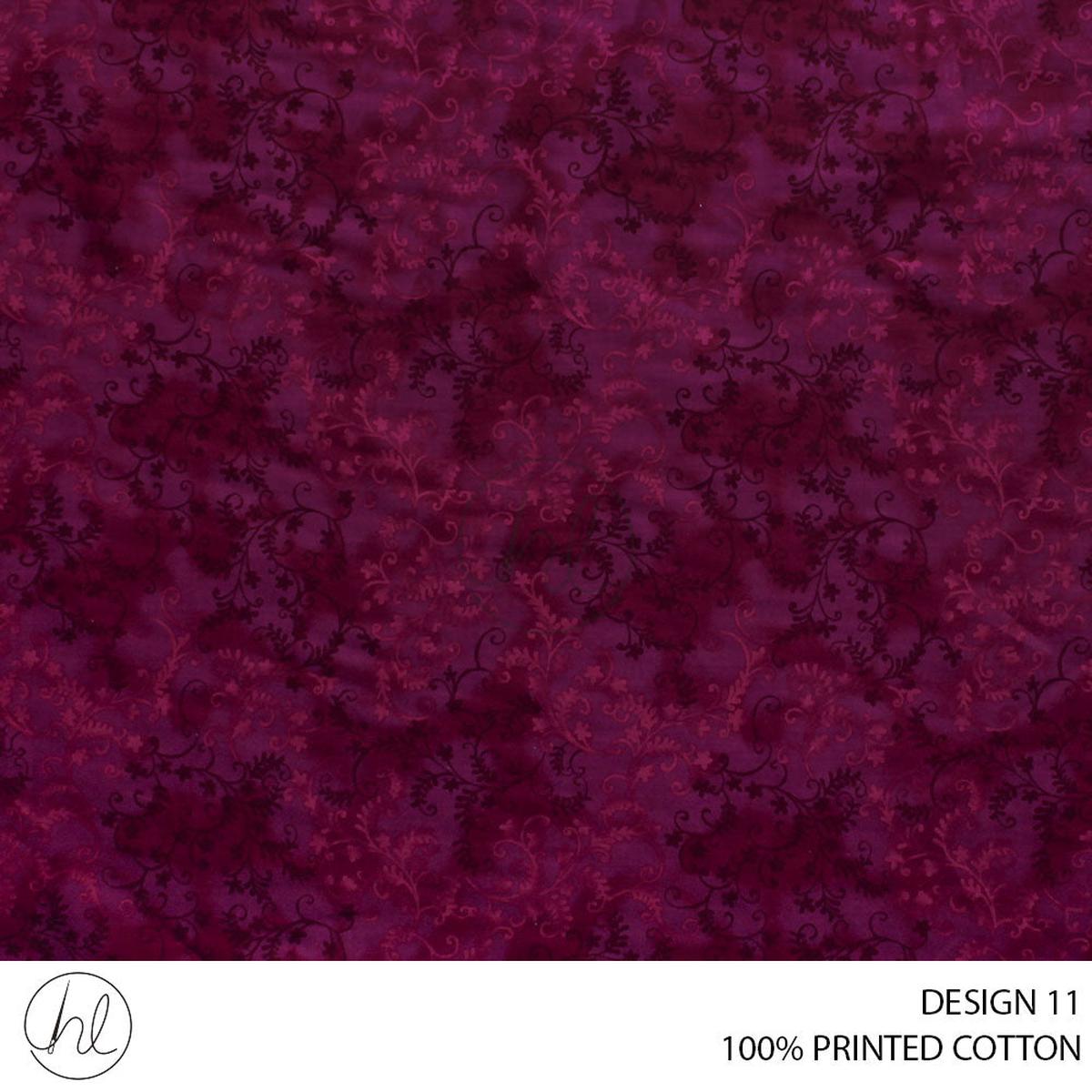 100% PRINTED COTTON 3408 FUSCHIA 110CM PER M