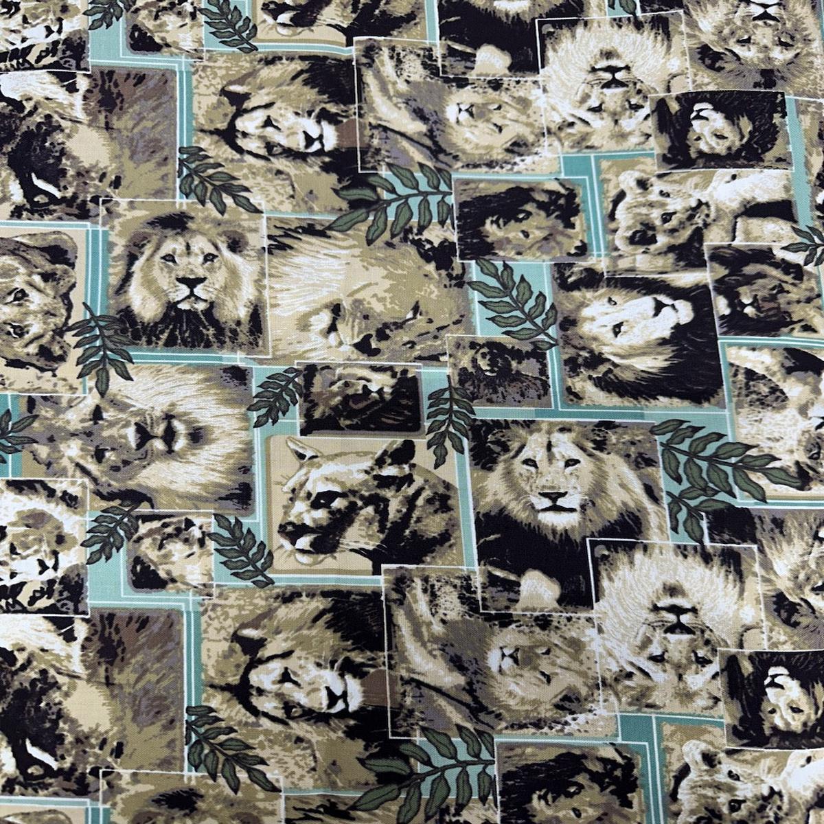 Lions Cotton Fabric - 1 yard