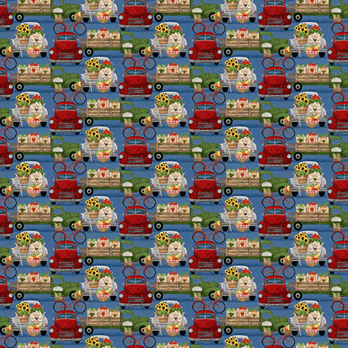 Locally Grown Veggie Delivery Cotton Fabric - 1 yard