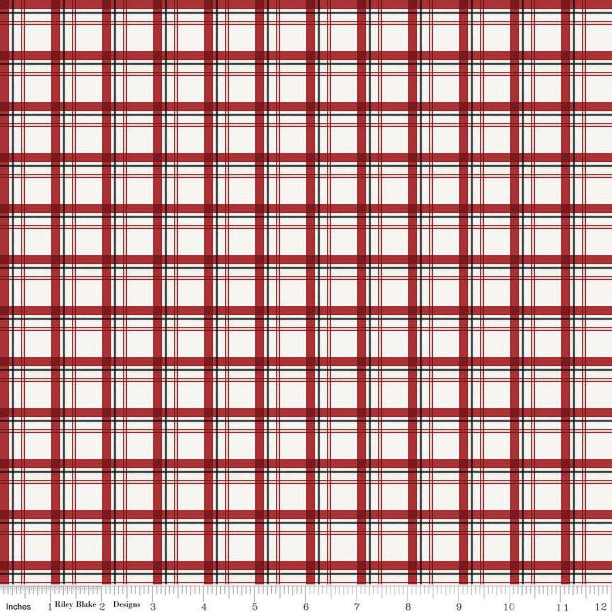 Woodsman Plaid Cream Cotton Fabric - 1 yard