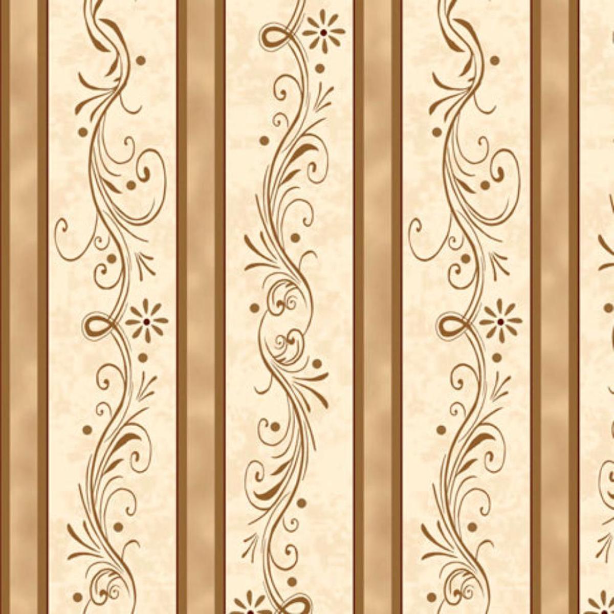 Amazing Grace Decorative Scroll Stripe Cotton Fabric