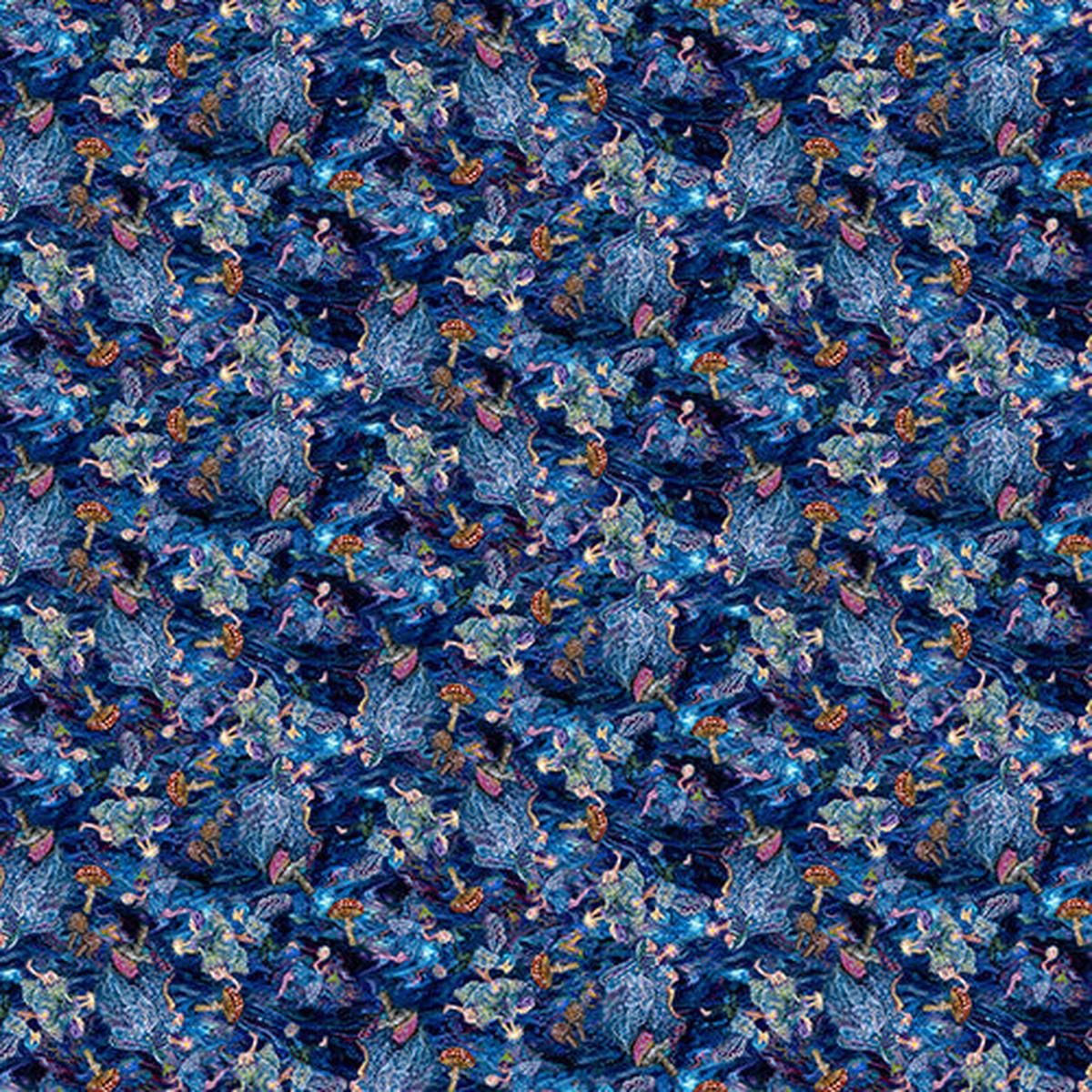 Astral Voyage Mushroom Toss Cotton Fabric