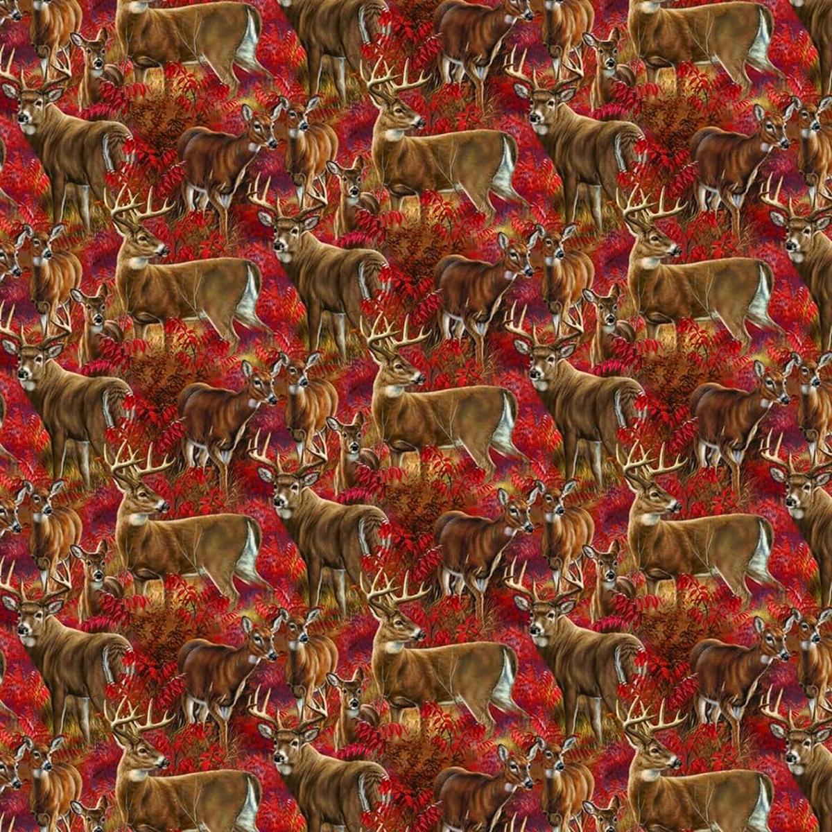Amongst the Shadows Deer Cotton Fabric - 1 yard