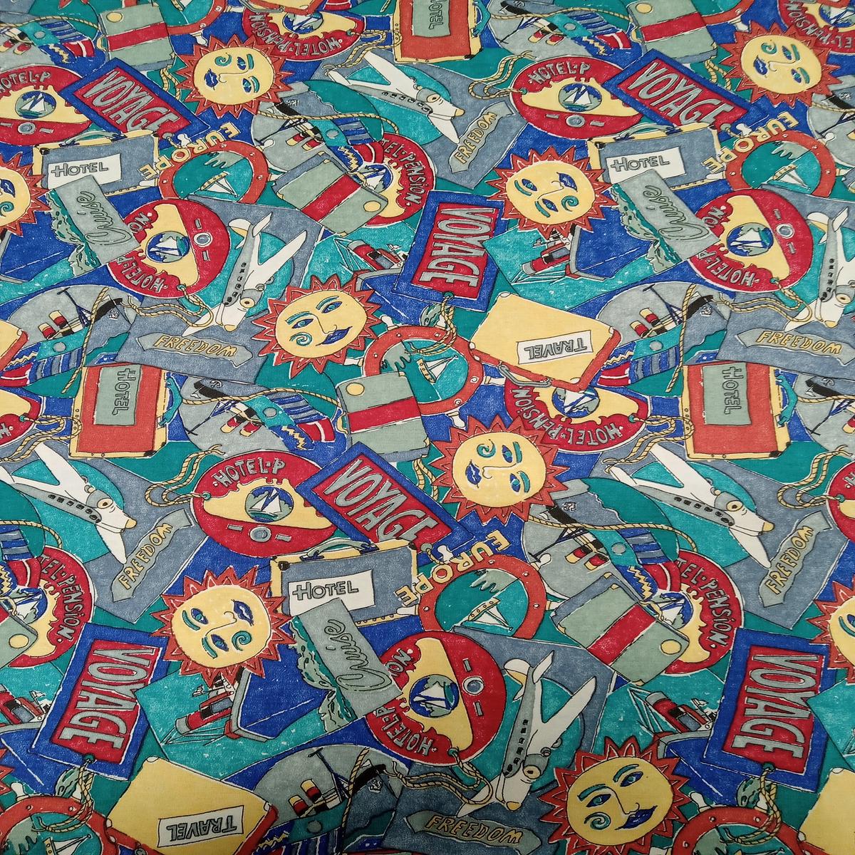 Around the World Travel Cotton Fabric - 1 yard