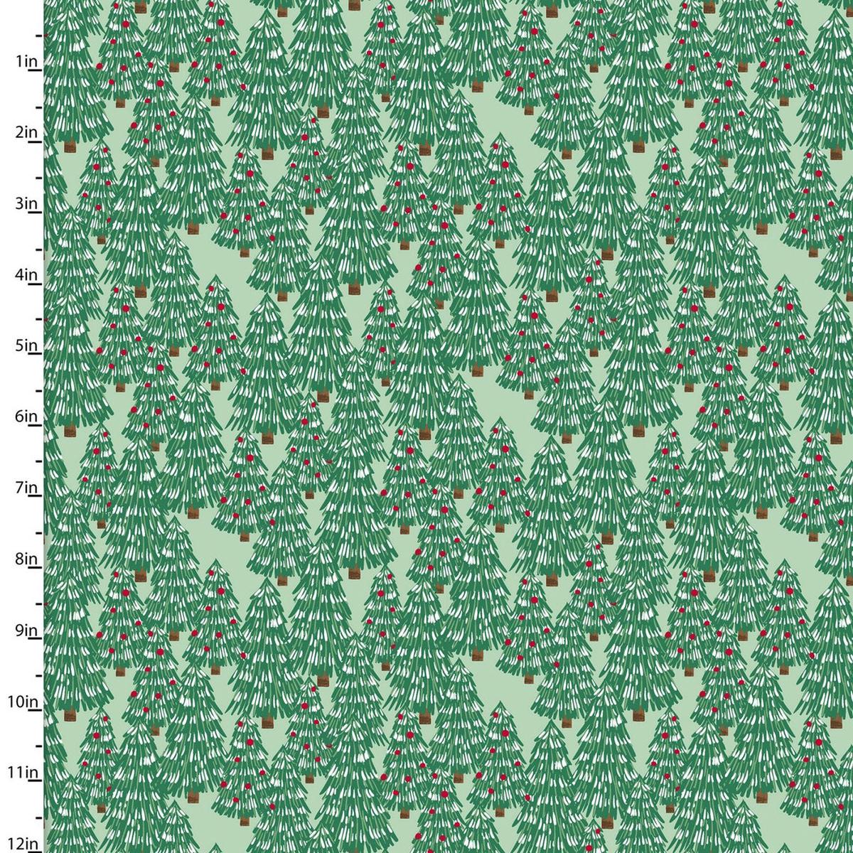 Believe Christmas Trees Beth Albert 3 Wishes Cotton Fabric 1