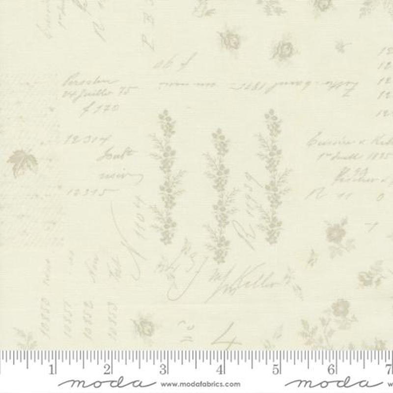 Mix it Up Collage Background Script Porcelain Tan Moda Cotton Fabric 1/2