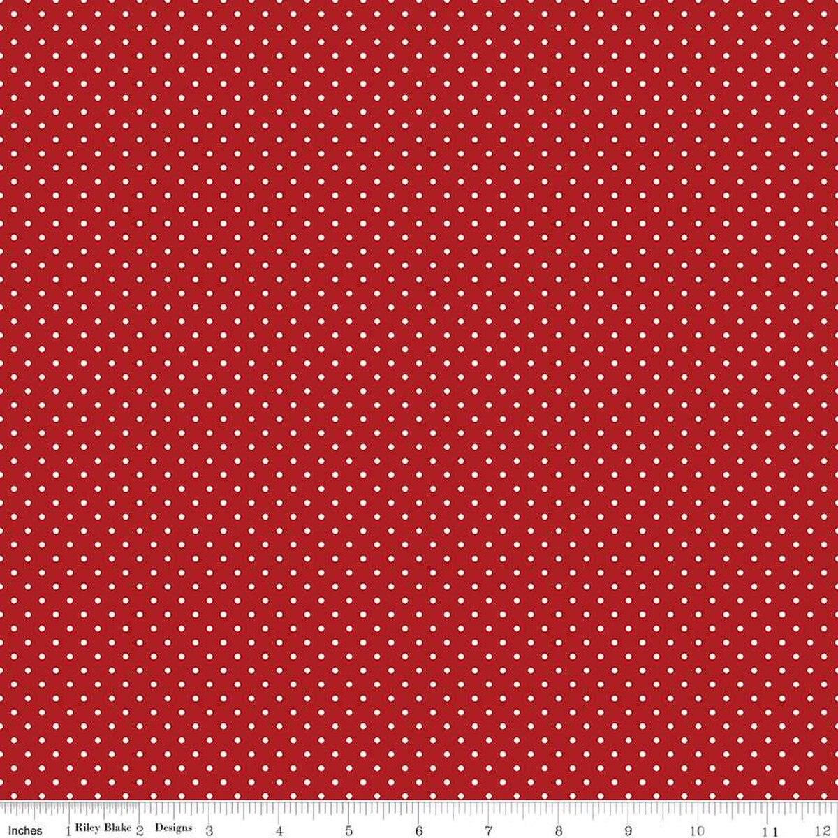Swiss Dots Barn Red The RBD Designers Riley Blake Designs Cotton Fabric RB-C670-BARNRED 1