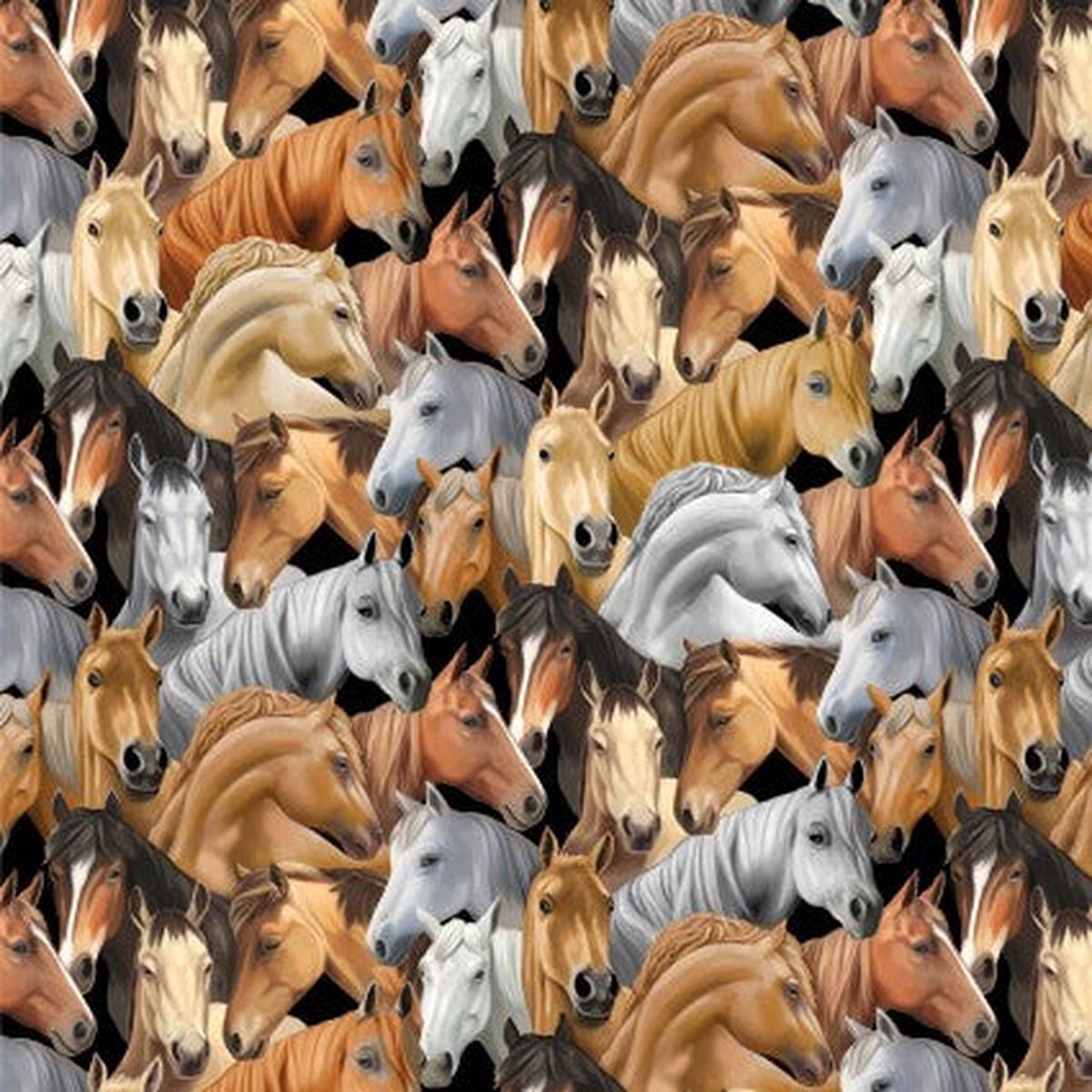Yellowstone Packed Horses Cotton Fabric - 1 yard