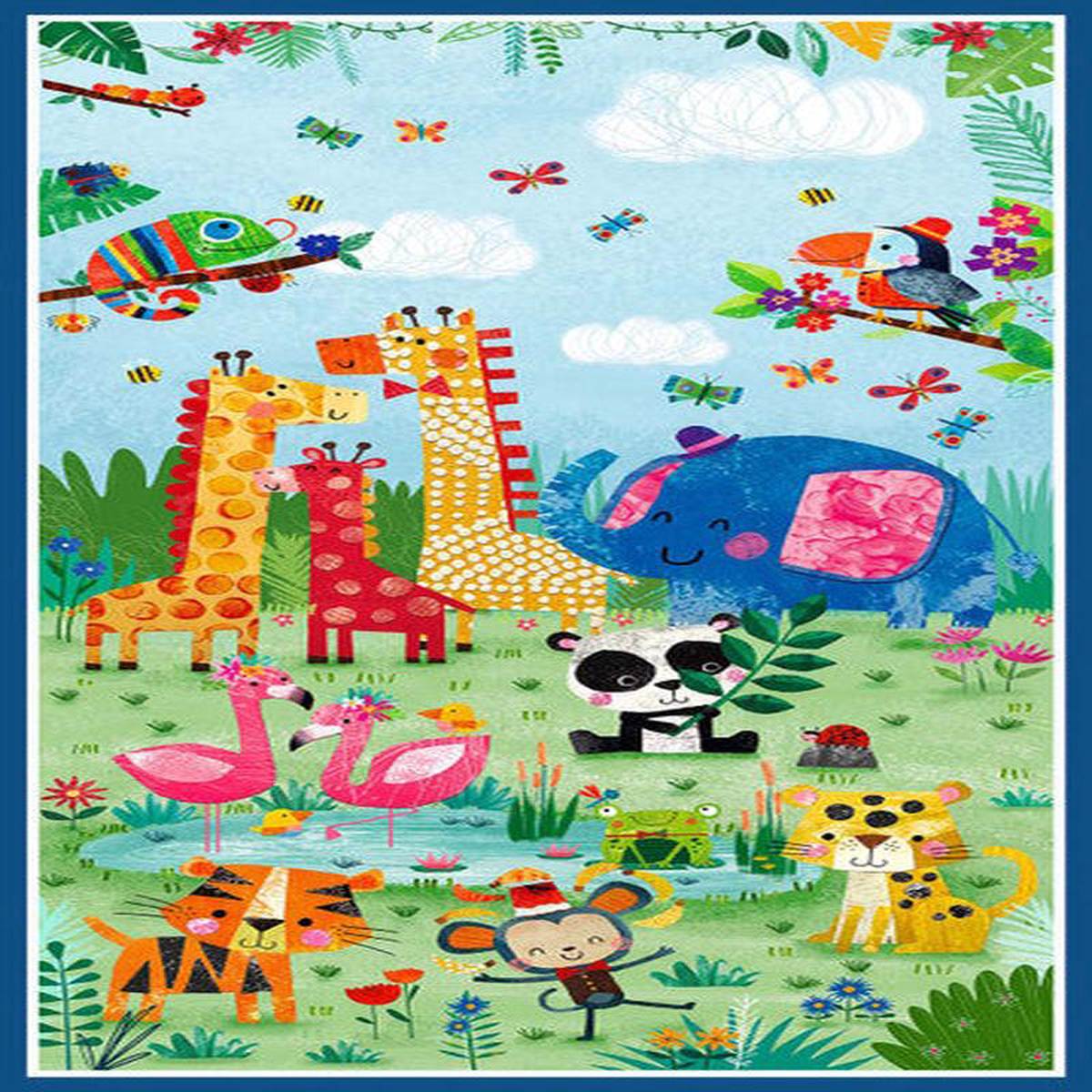 Zoo Crew Panel 248243 Sage Green Lindsey Sagar Blank Quilting Cotton Fabric BQ-3872P-66