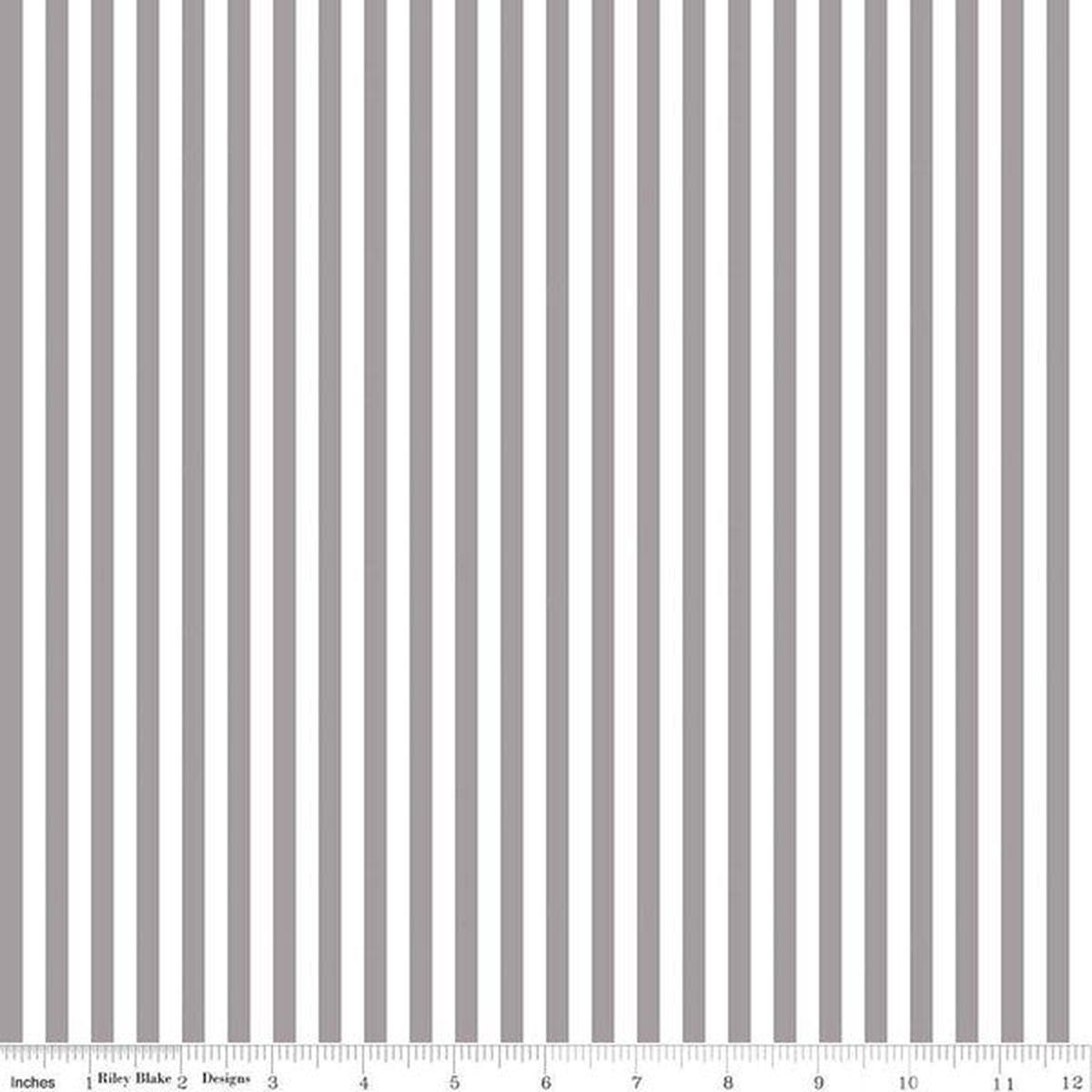 1/4" Stripes Gray Riley Blake Designs Cotton Fabric RB-C555-Gray
