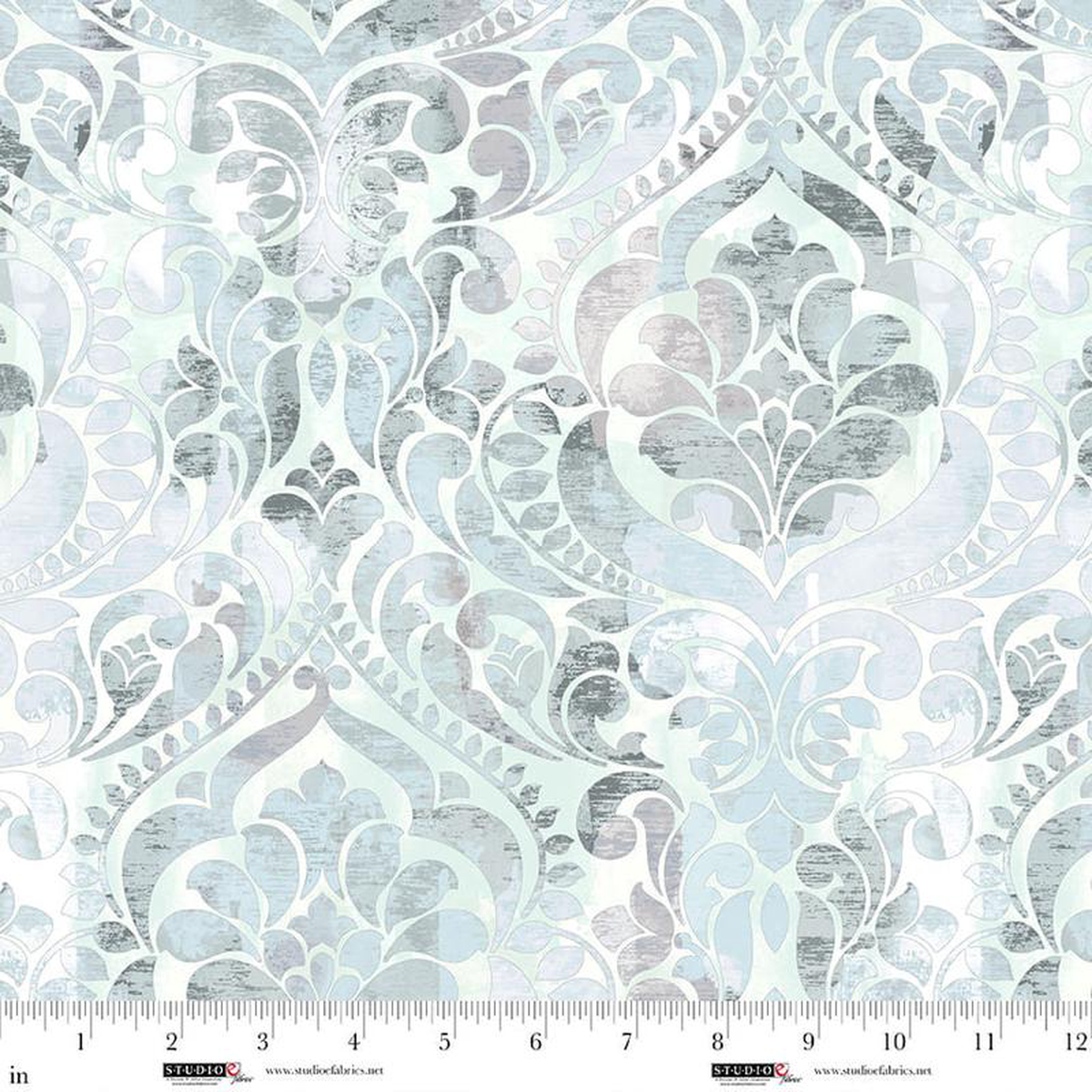 You Damask 1188243 Wideback Damask Ice Chelsea DesignWorks Studio E Cotton Fabric SE-8568-17