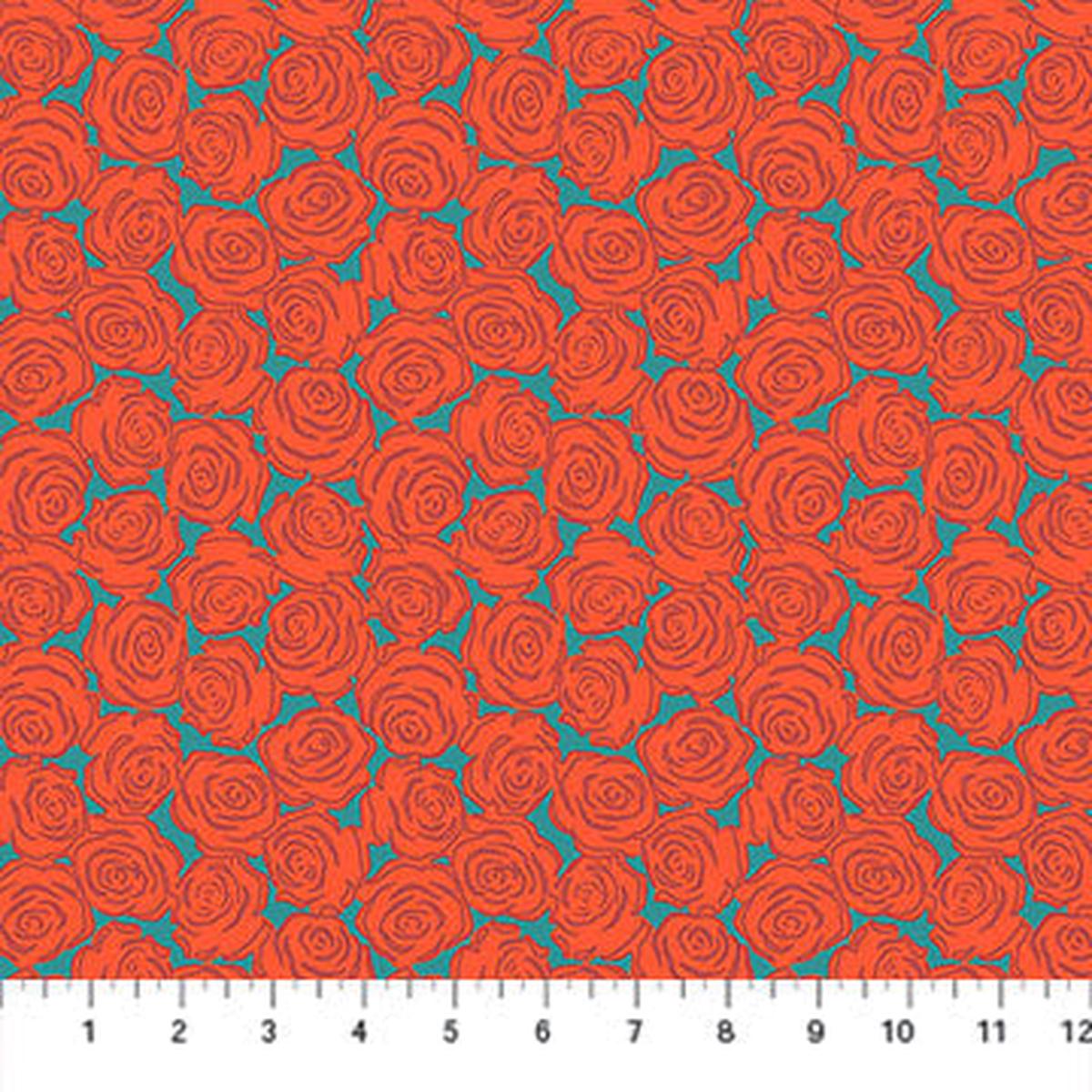 Yesterday Rosette Tomato Juliana Horner Northcott Cotton Fabric NC-AMT159-23V