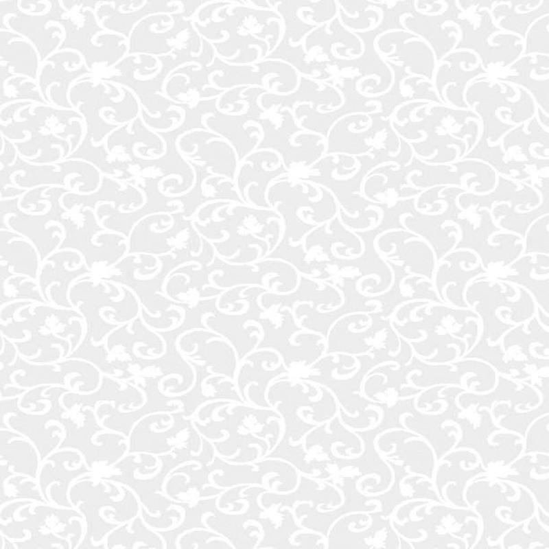 (SOLD PER BOLT) Essentials Basics Scroll White on White Wilmington Prints Cotton Fabric WP-1077-89025-100-FB