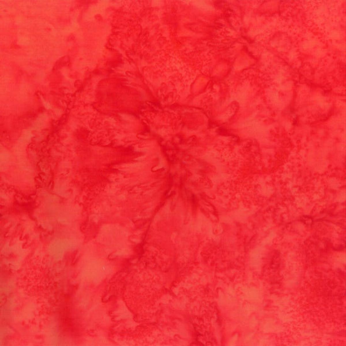 1895 Bali Watercolor Batiks Singapore Orange Red Hoffman Fabrics Cotton Fabric HF-1895-240
