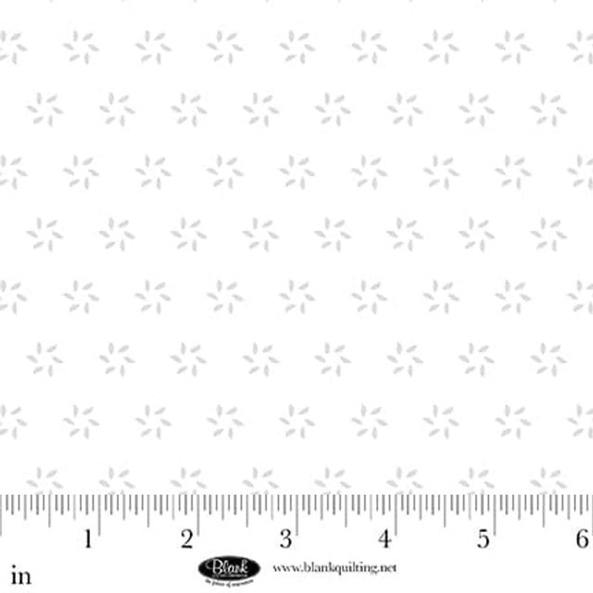 (SOLD PER BOLT) Morning Mist IX Pin Wheels White on White Blank Quilting Cotton Fabric BQ-4335-01W-FB