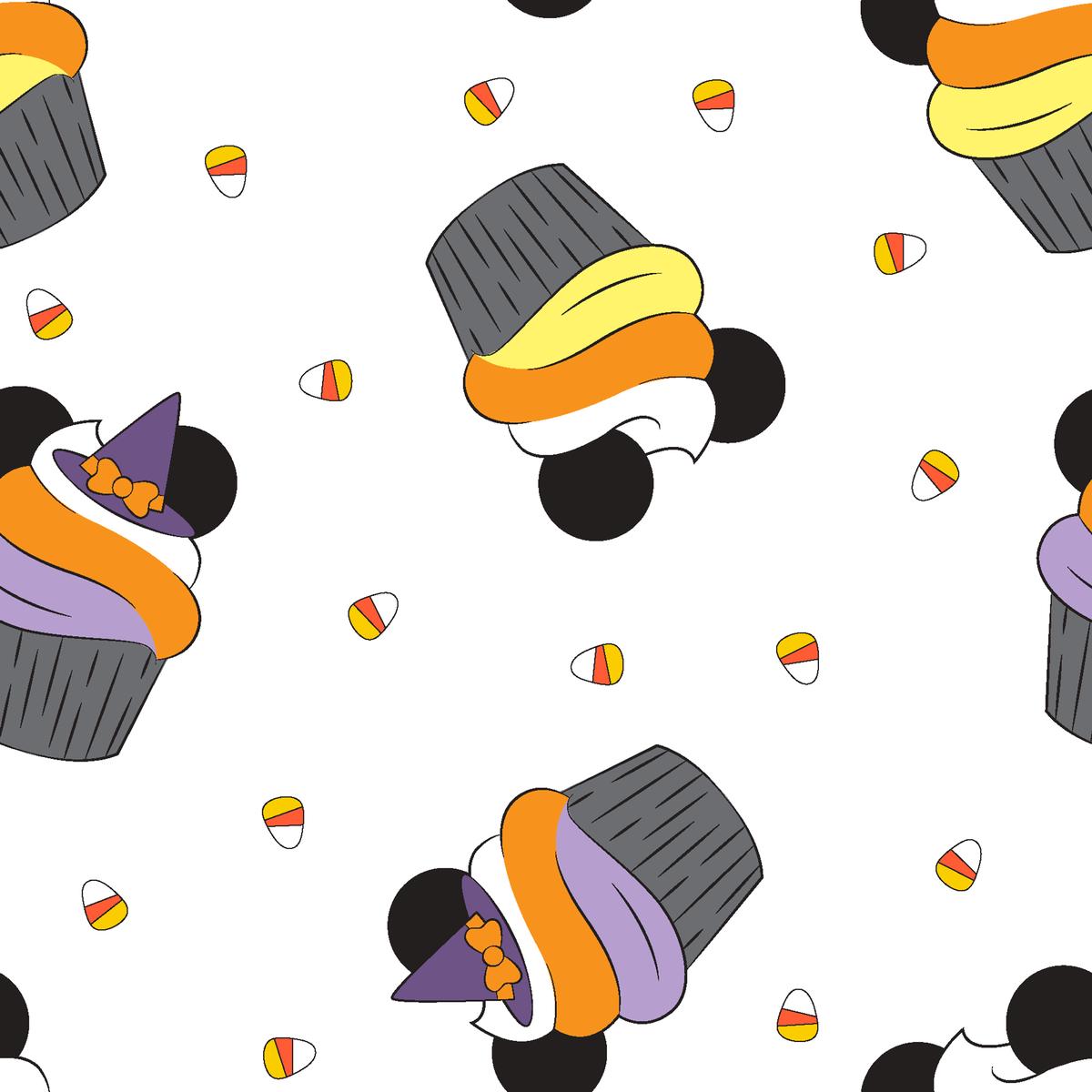 Disney Mickey Mouse Candy Corn Cupcake Fabric