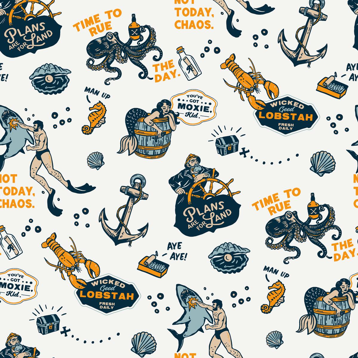 Whiskey Ginger Vintage Nautical Navy Fabric