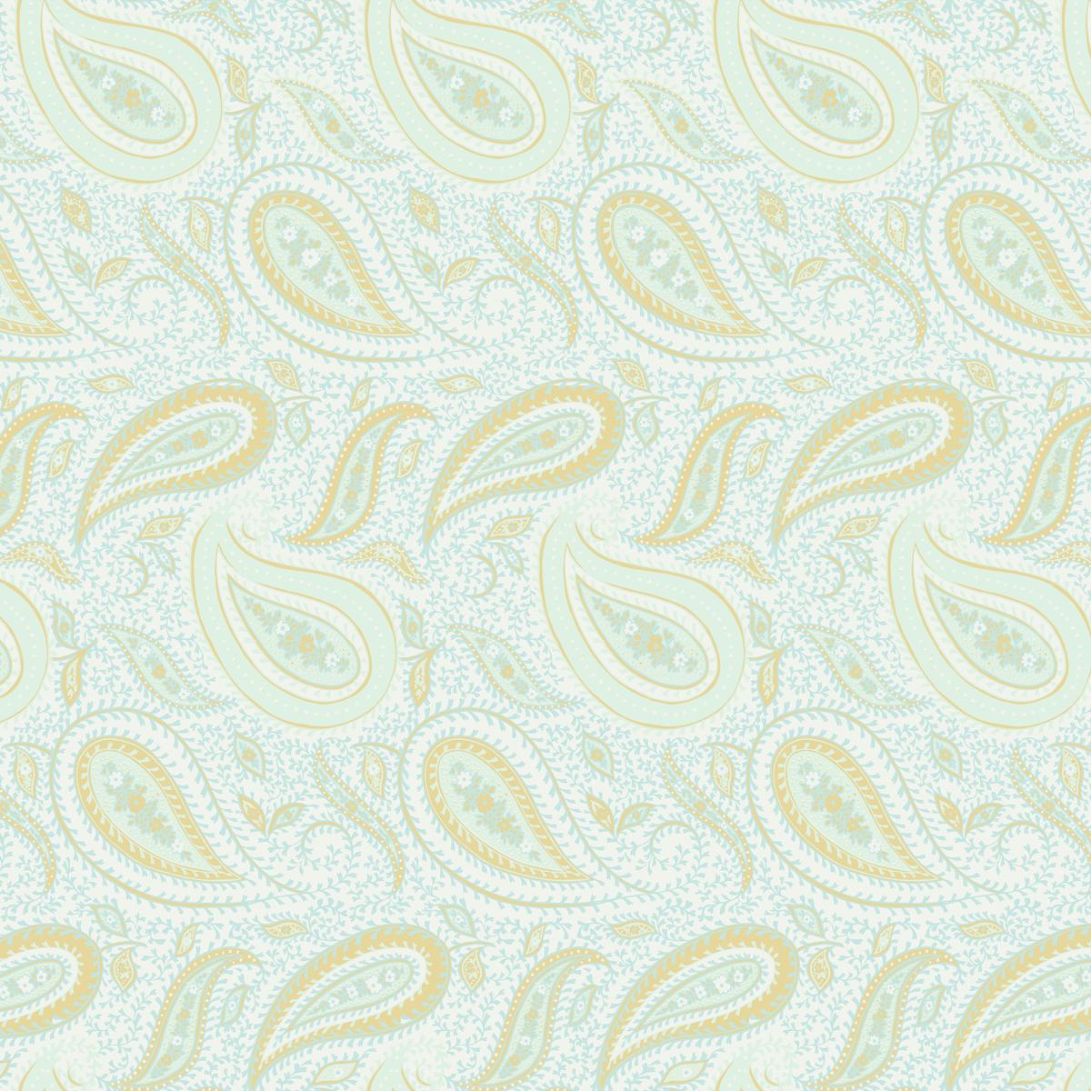 Zinnia on Mint Fabric