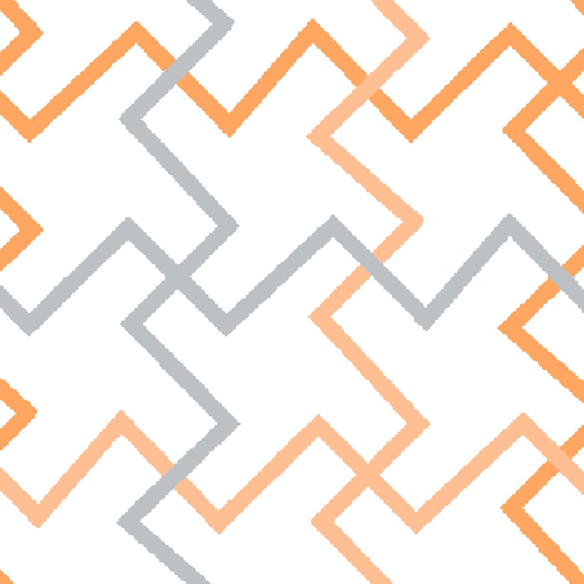 Zigzag Lattice on Orange & Gray Fabric