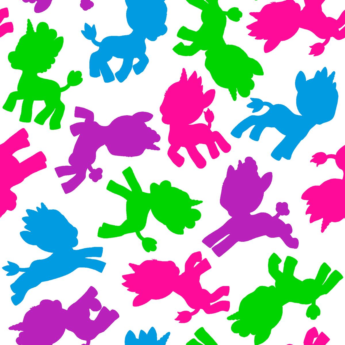Zoonicorn Silhouette Toss on White Fabric