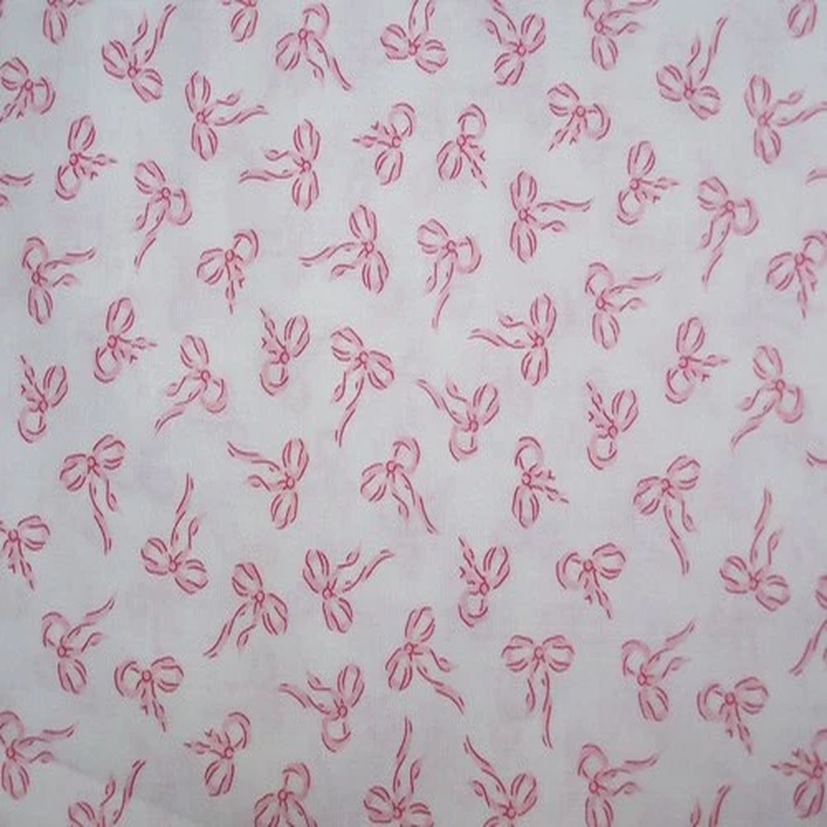 9 X 21 inches Pink  bow  Cotton Fabric scrap
