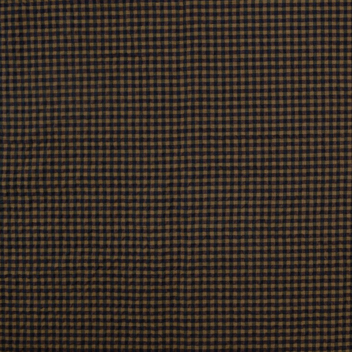Yarn Dyed Gingham Seersucker Organic Cotton Fabric - Brown TS-2039-1