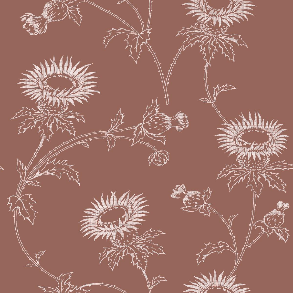Aged Sunflowers on Rust Fabric