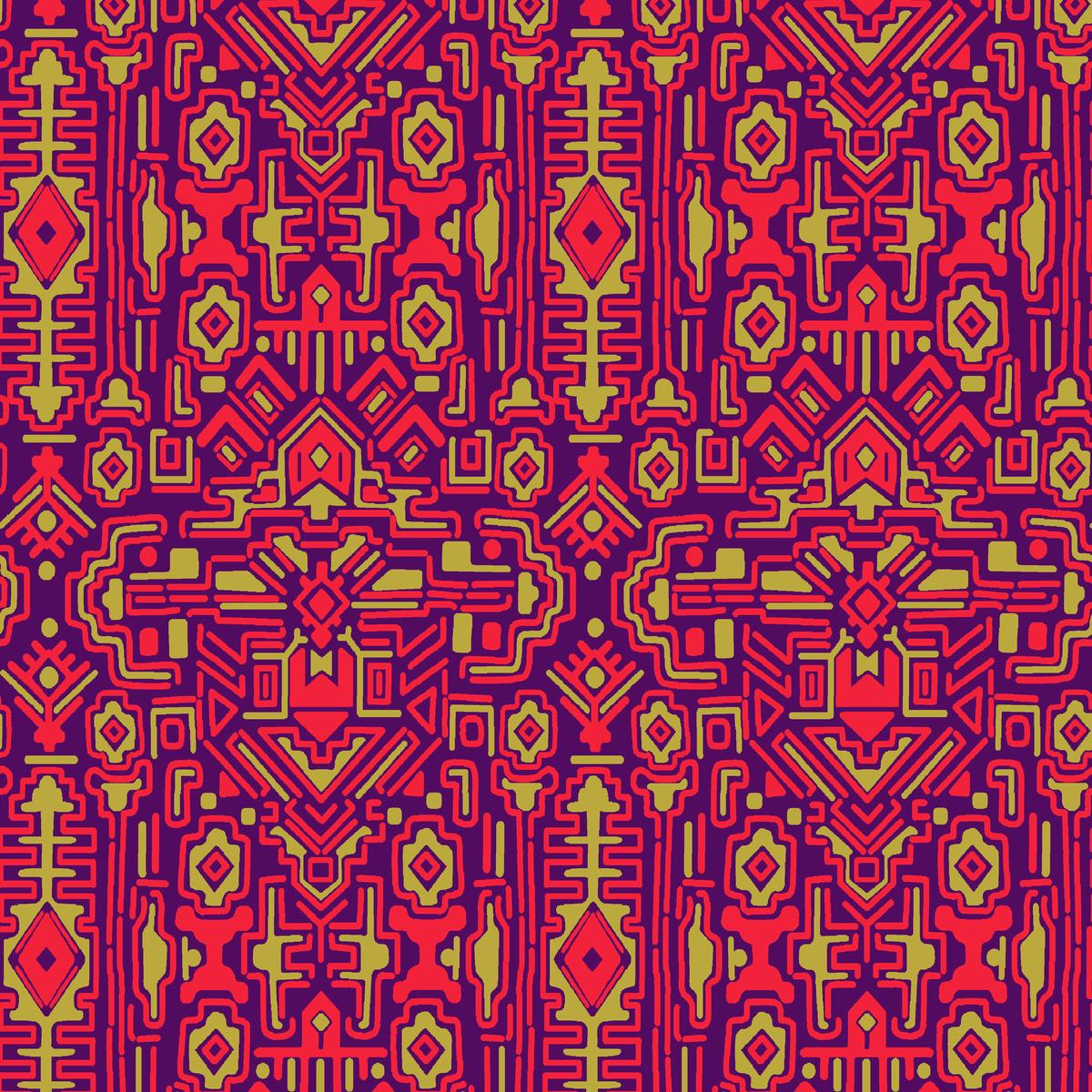 Angular Aztec on Fuchsia Fabric