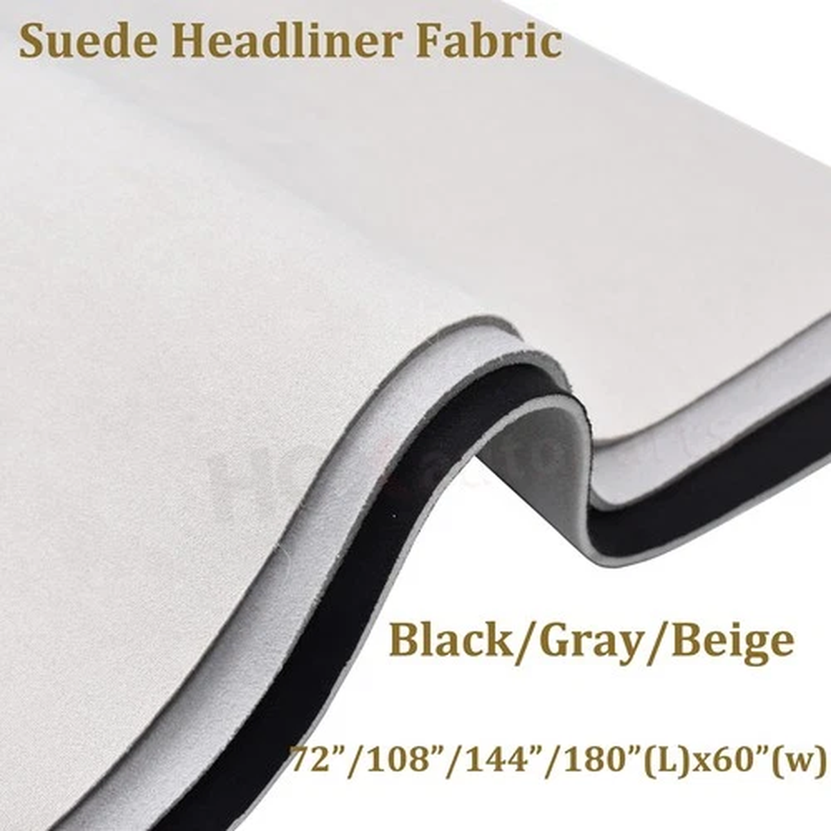 60" (W) Suede Headliner Fabric Foam Backed for Car Roof Liner Upholstery Repair