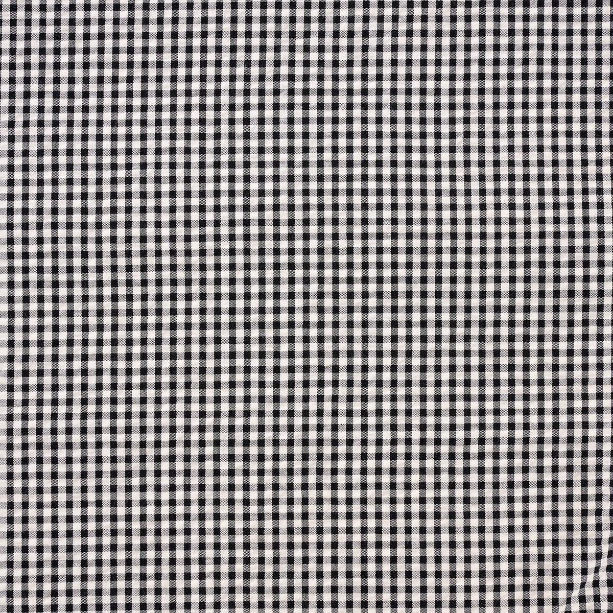 Yarn Dyed Gingham Seersucker Organic Cotton Fabric - Black TS-2039-1