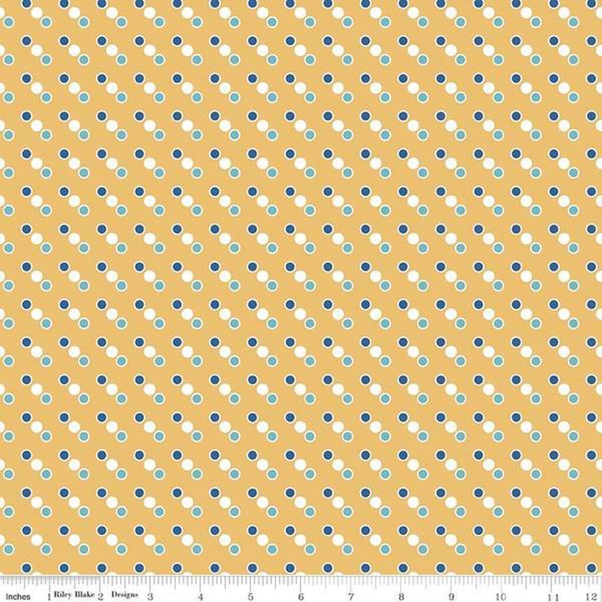 Fabric, COZY Christmas by Lori Holt of Bee in My Bonnet - Dot, Yellow