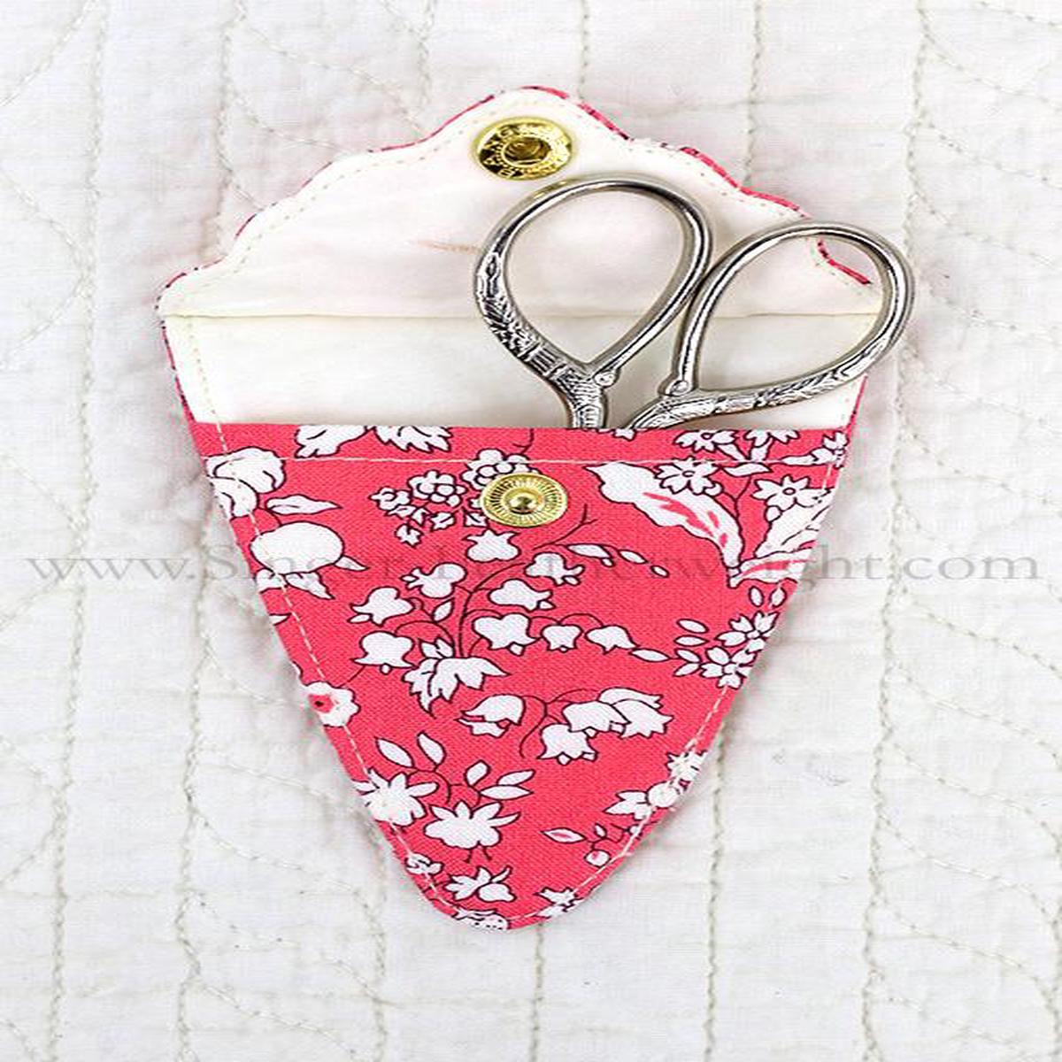 Scissors with Sheath by Liberty of London Quilter's Cotton Fabric - ORCHARD ROSE