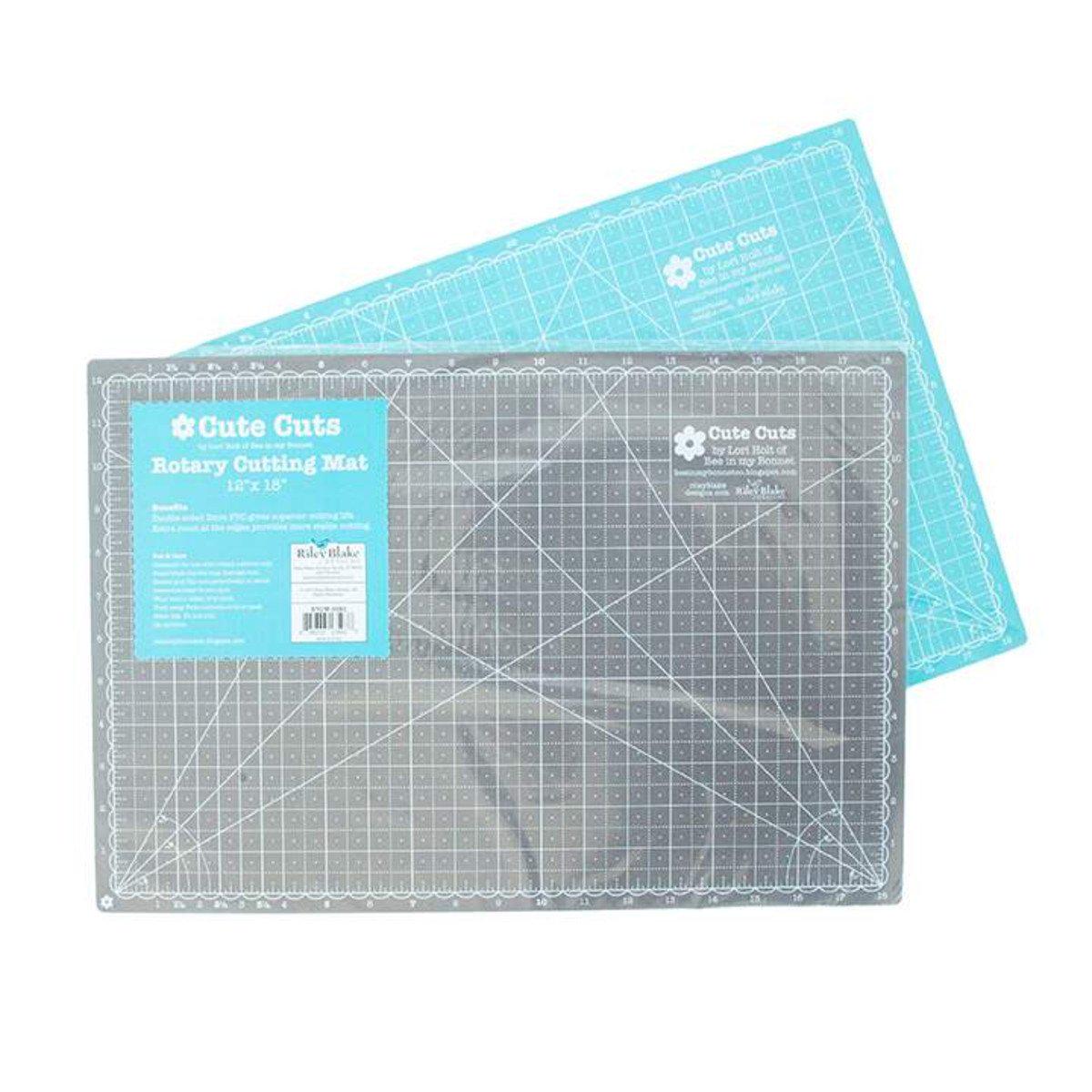 Cutting Mat, 12" x 18" Lori Holt Cute Cuts Reversible (Steel & Peacock)