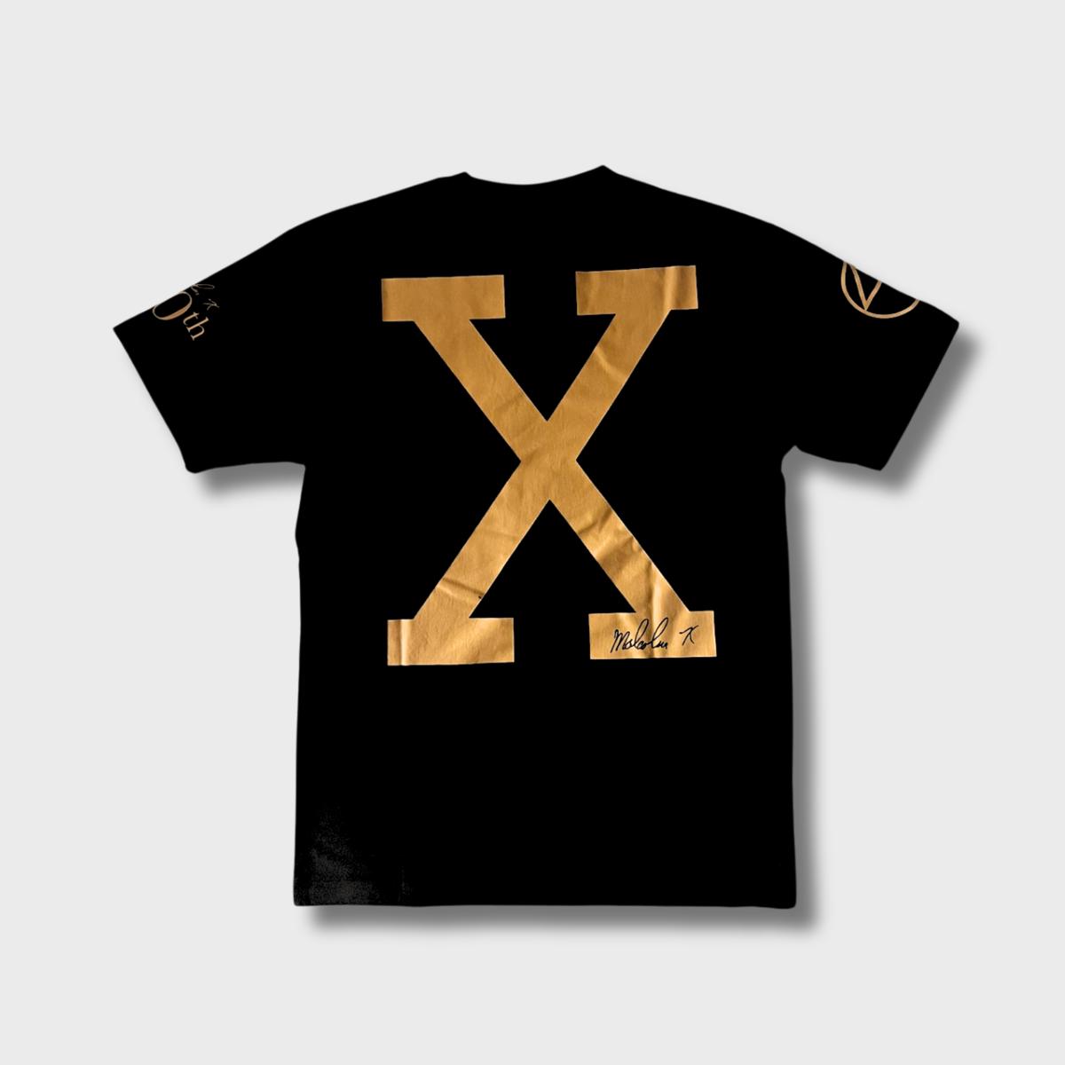 Malcolm X 100th Birthday Black & Gold Tee  Spike Lee's 40 Acres x Mitchell & Ness Limited Edition
