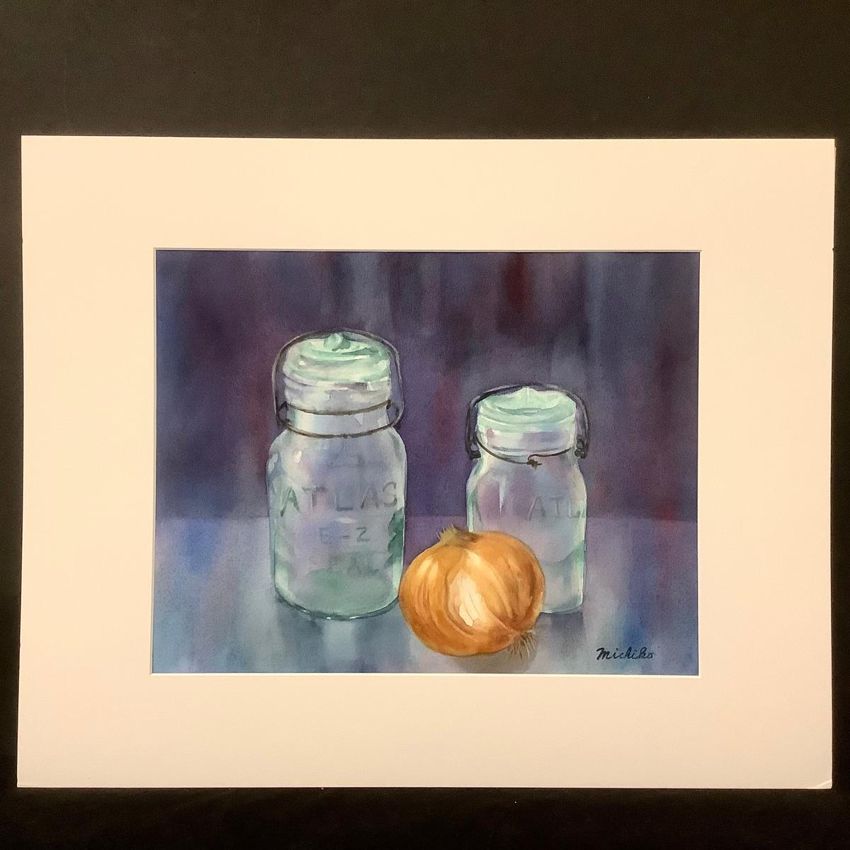 Atlas Jars Original Matted Watercolor