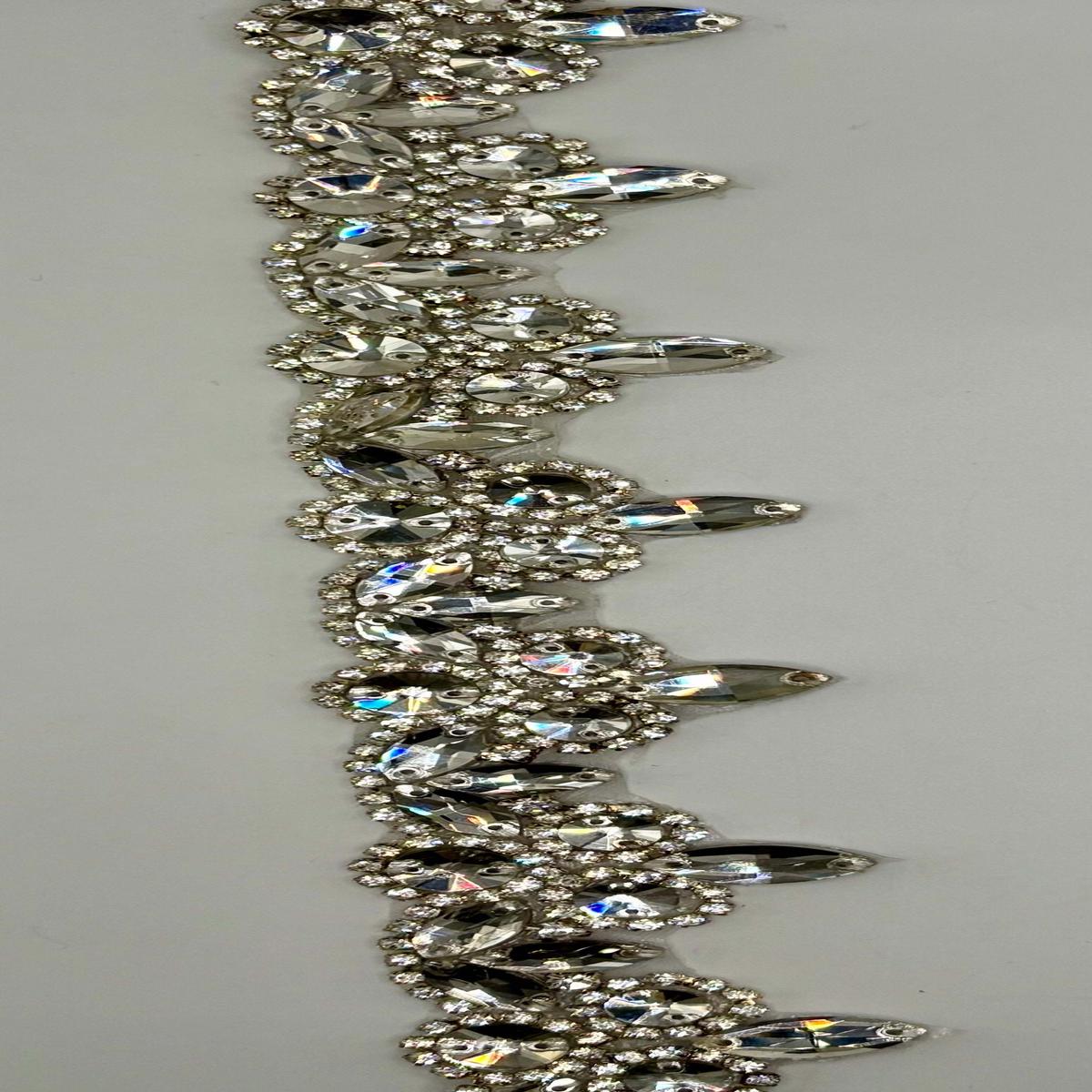 "Zaza" Rhinestone Cluster Yardage