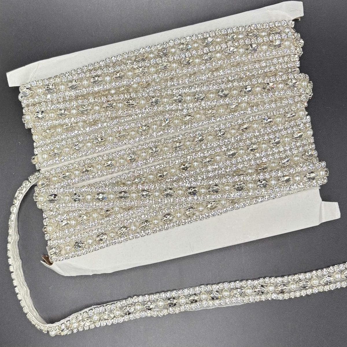 Alyssa Rhinestone and Pearl Yardage