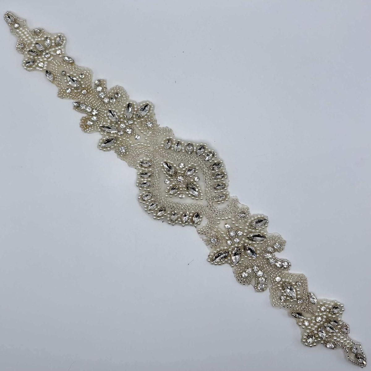 "Brooklyn" Rhinestones and Pearls Bridal Belt